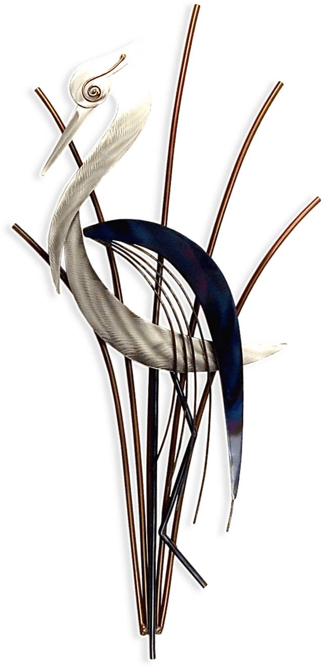 Abstract Heron II Blue Indoor/Outdoor Wall Art - Thumbnail - Image 1