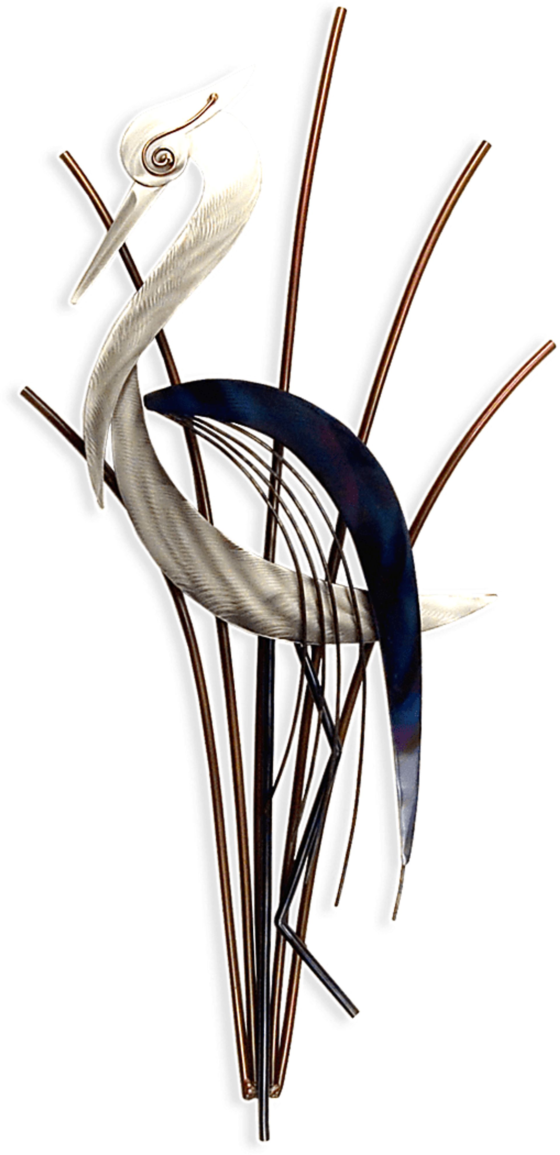 Abstract Heron II Blue Indoor/Outdoor Wall Art - Image 1