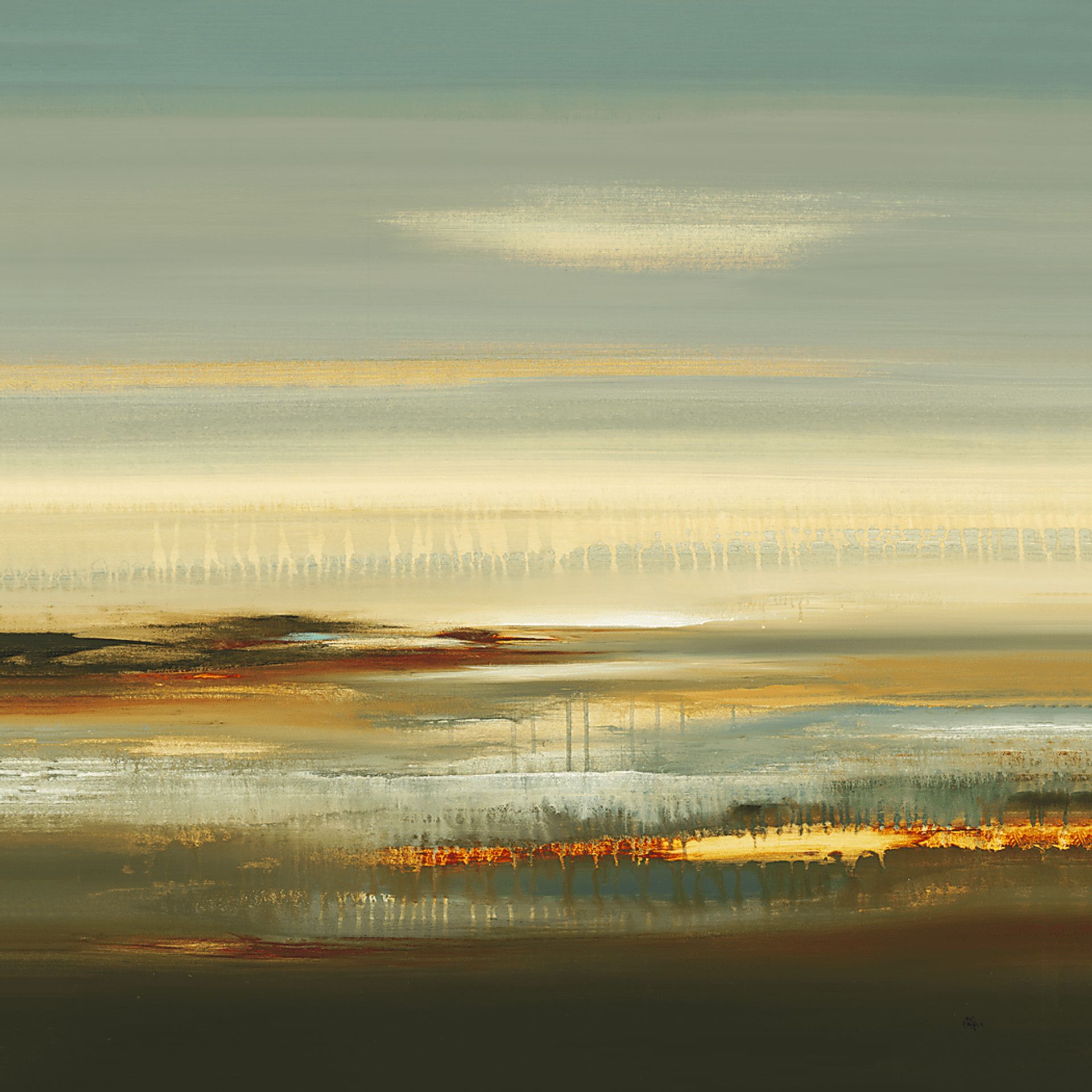 Abstract Sky 5' Square Canvas Artwork - Image 1