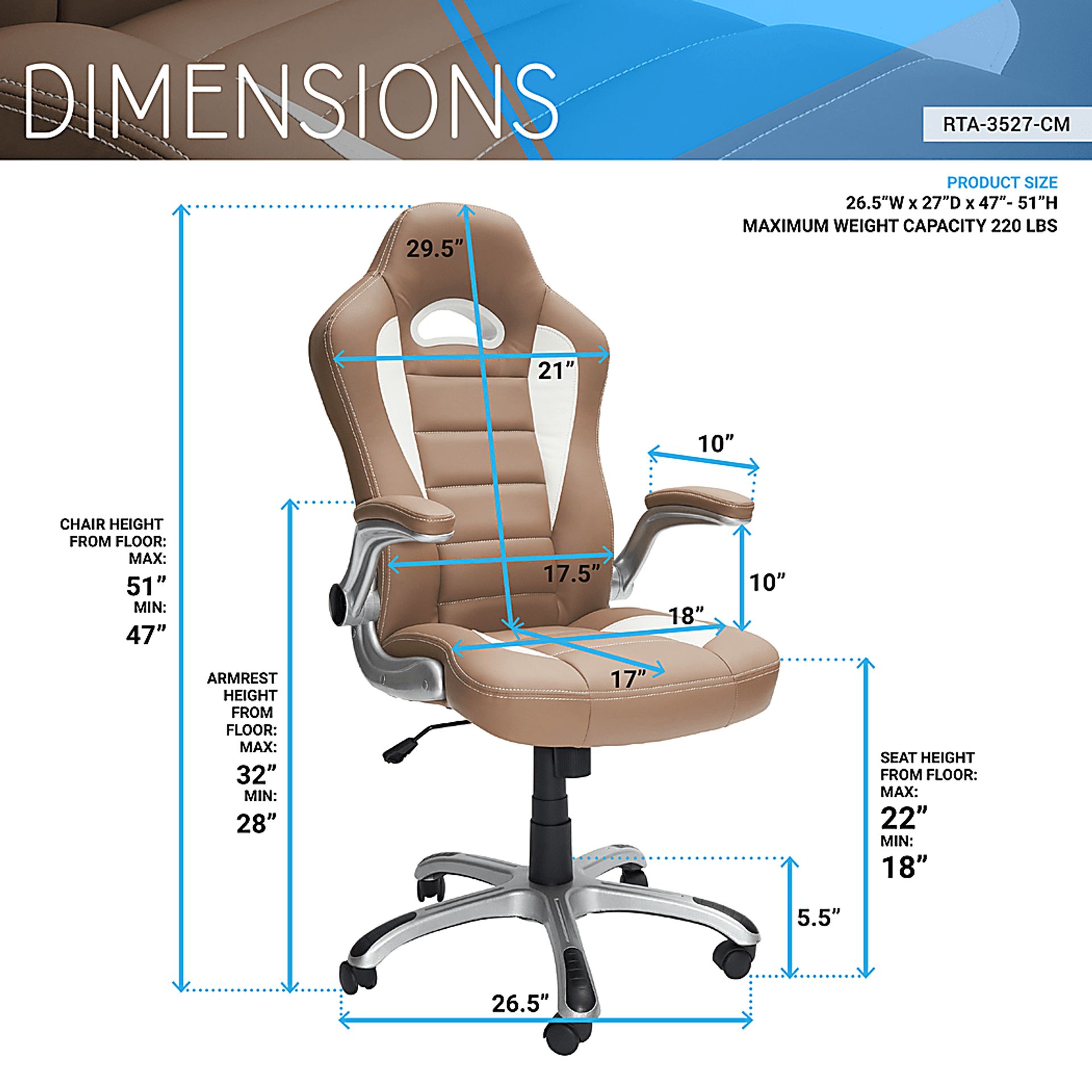 Abubi Brown Office Chair - Image 5