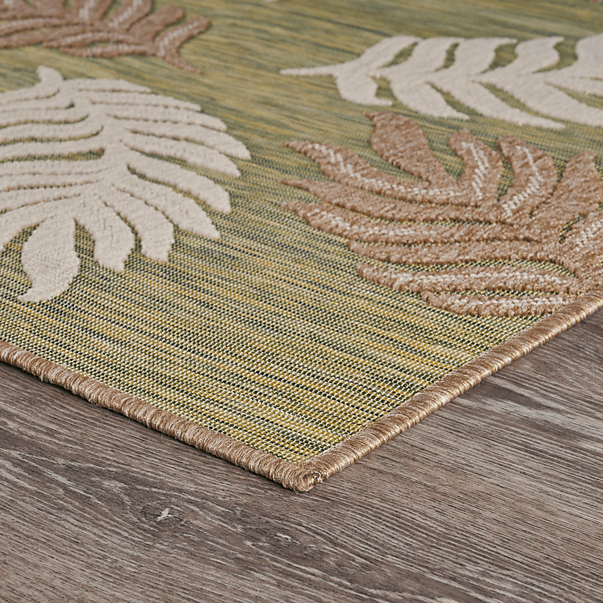 Abuhi Tan/Green 7'9 x 9'9 Indoor/Outdoor Rug - Image 4