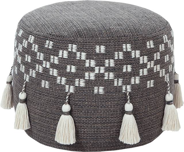 Abumaz Gray/Tan Pouf - Thumbnail - Image 6