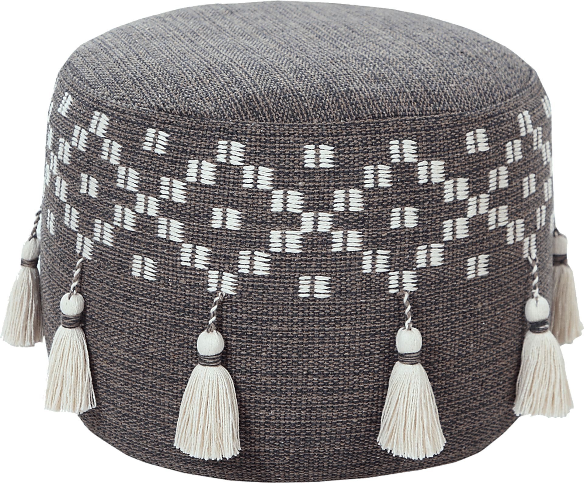 Abumaz Gray/Tan Pouf - Image 6