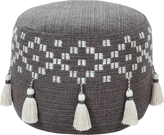 Abumaz Gray/Tan Pouf - Thumbnail - Image 7