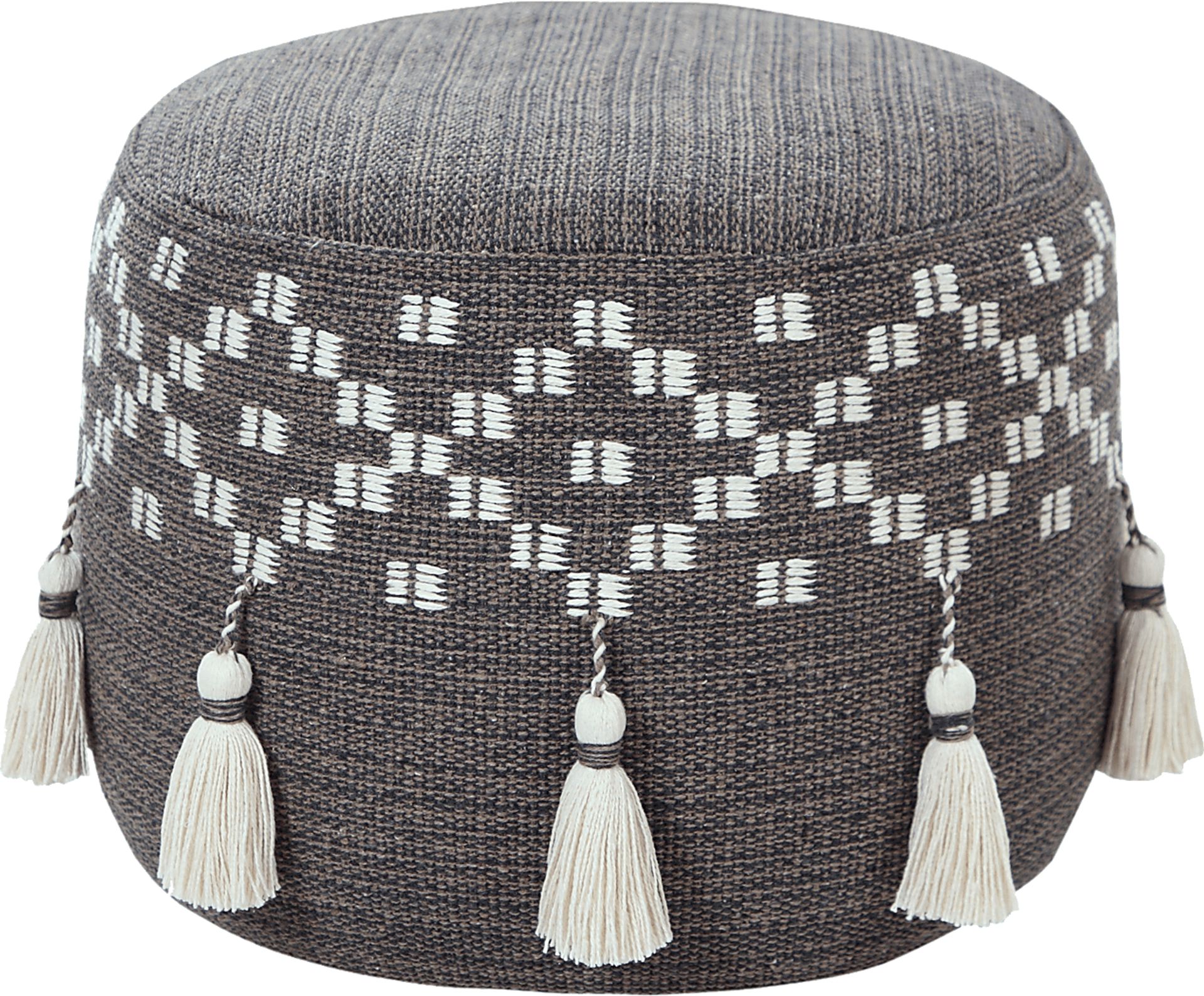 Abumaz Gray/Tan Pouf - Image 7