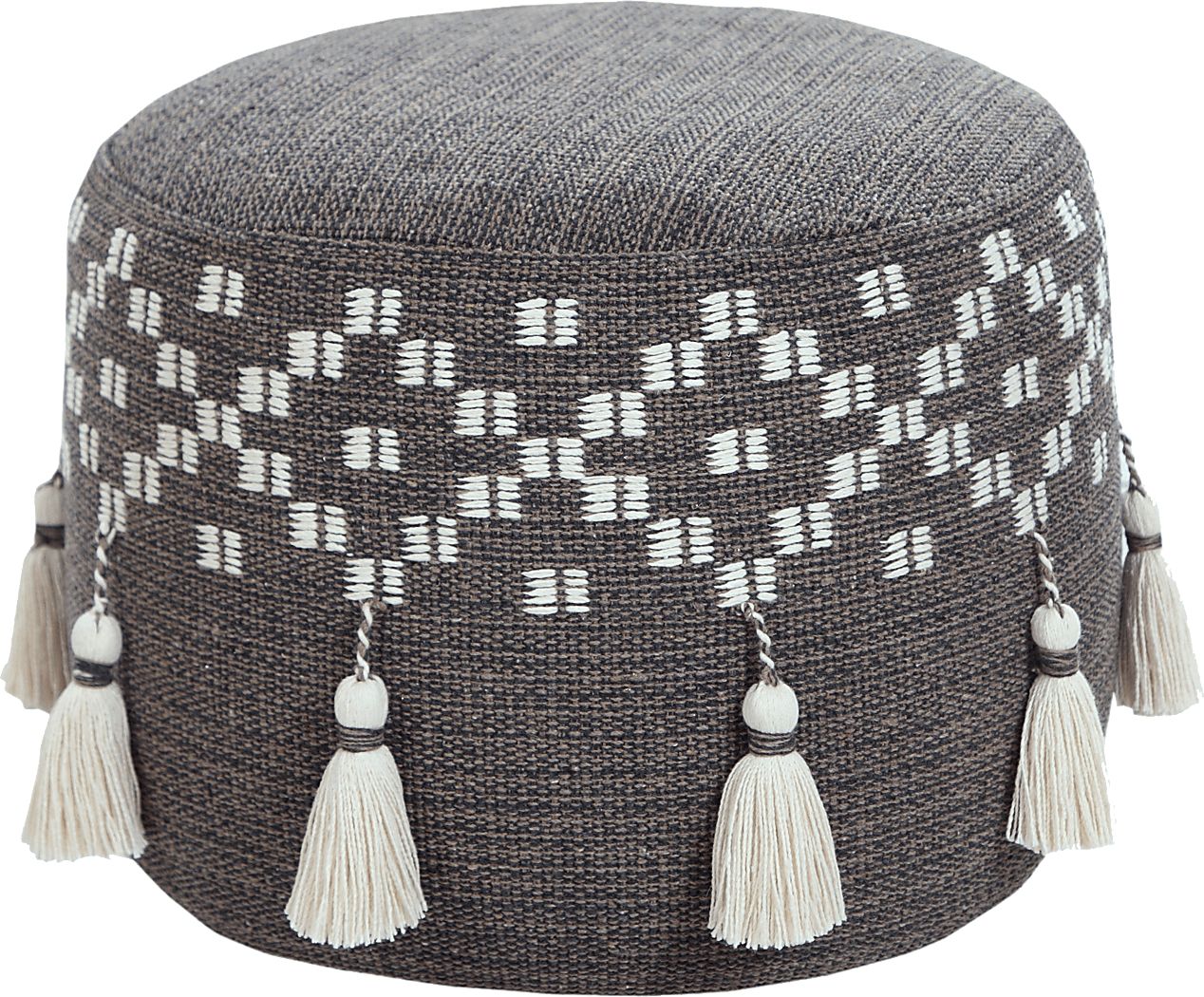 Abumaz Gray/Tan Pouf