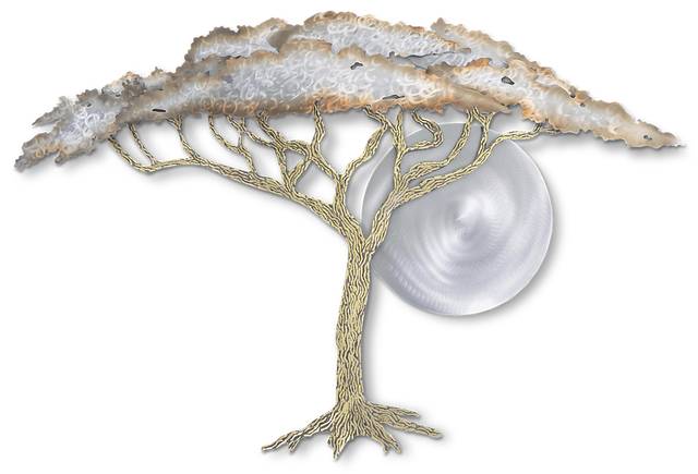 Acacia Tree Silver Outdoor Artwork - Thumbnail - Image 1