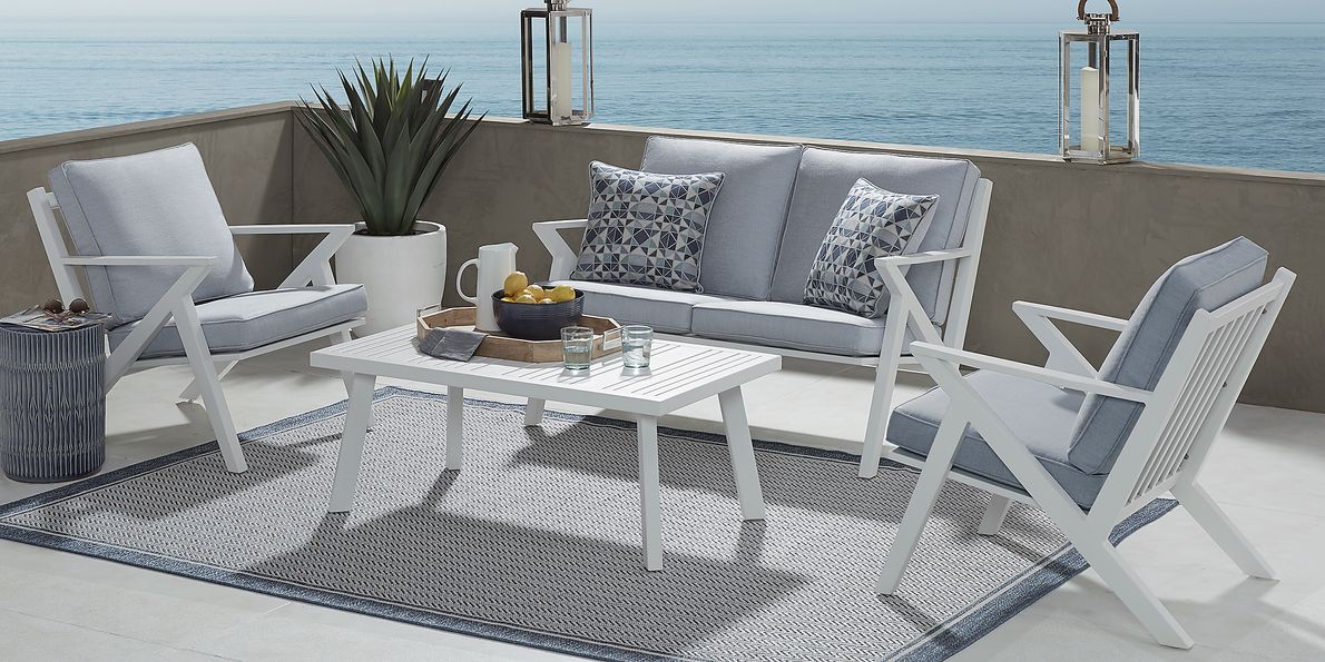 Acadia White Outdoor Cocktail Table