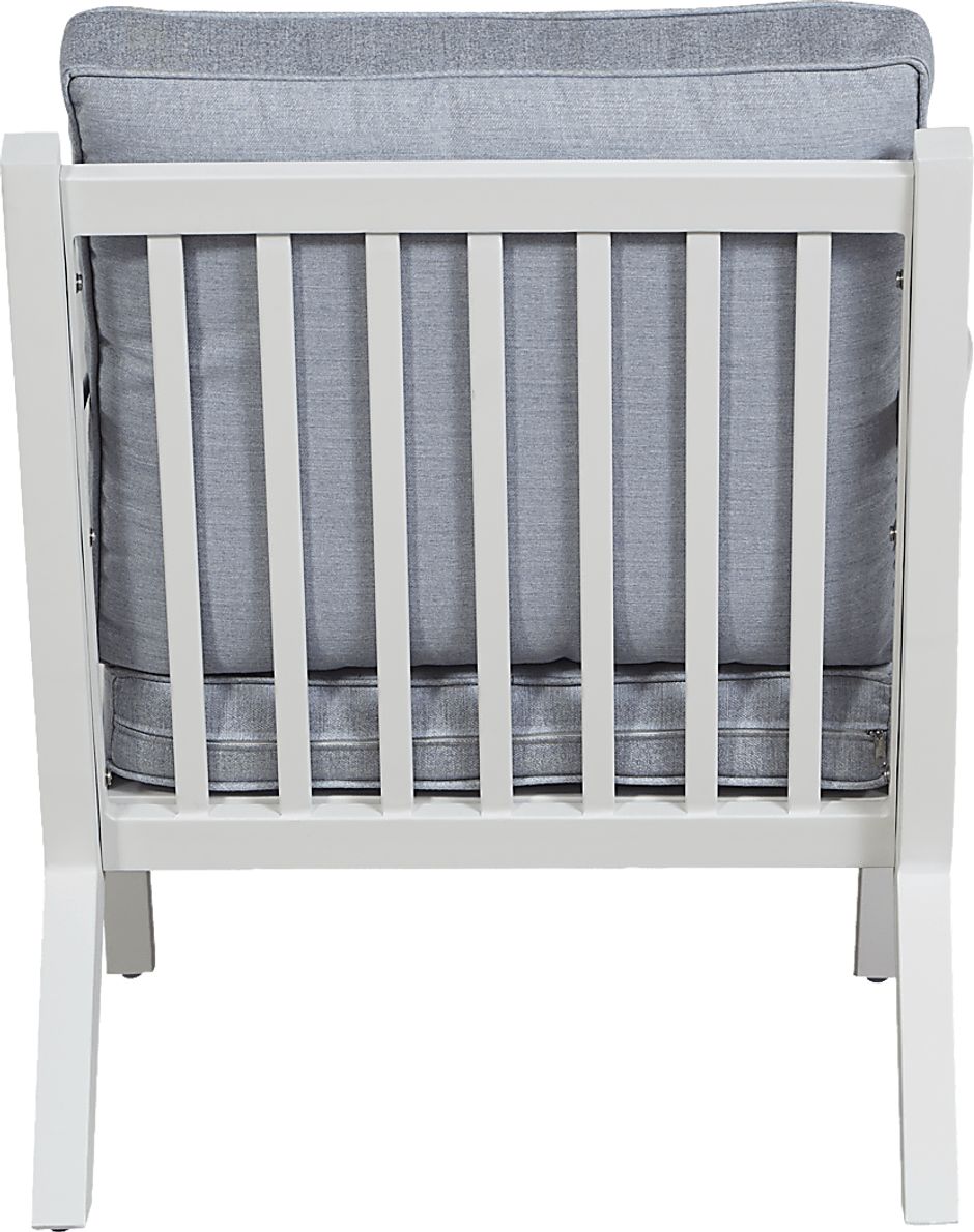 Acadia White Outdoor Chair with Hydra Cushions
