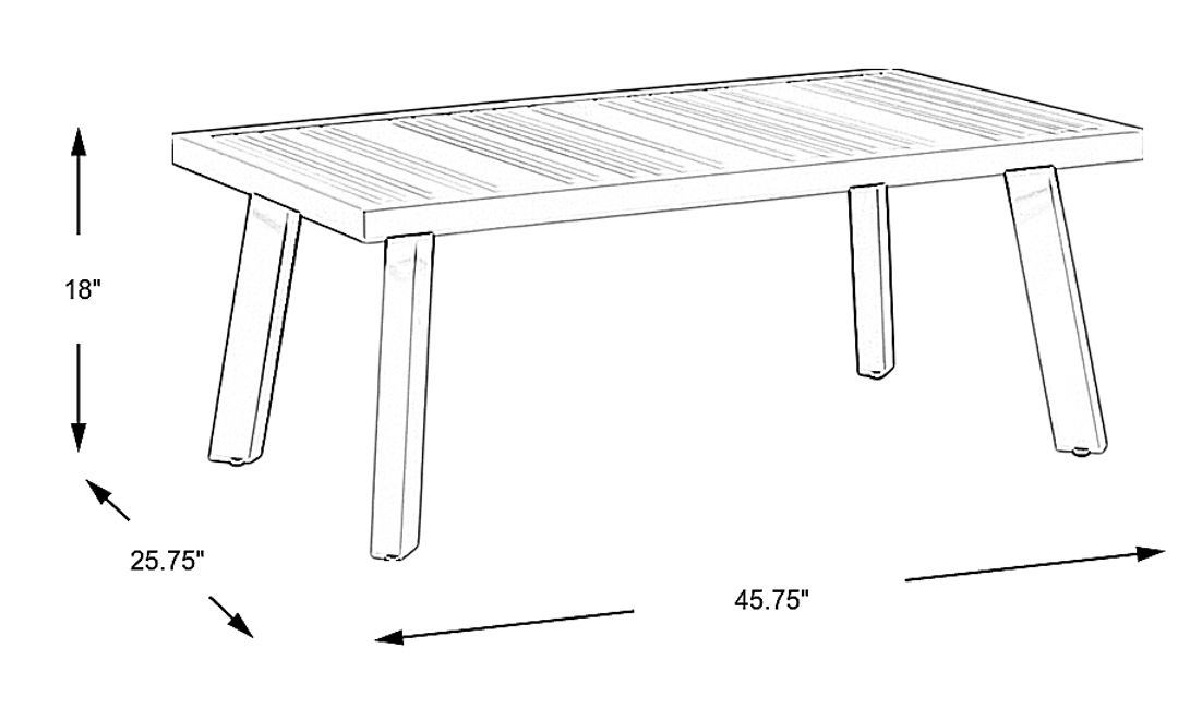 Acadia White Outdoor Cocktail Table