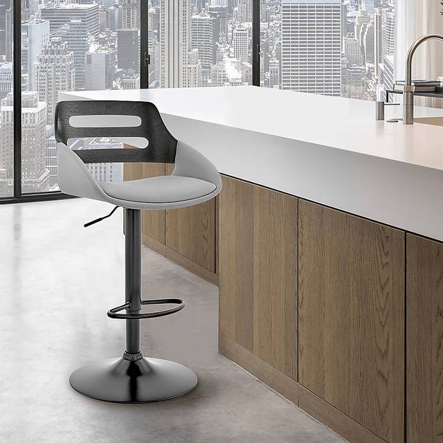 Accencon Gray Barstool - Thumbnail - Image 2