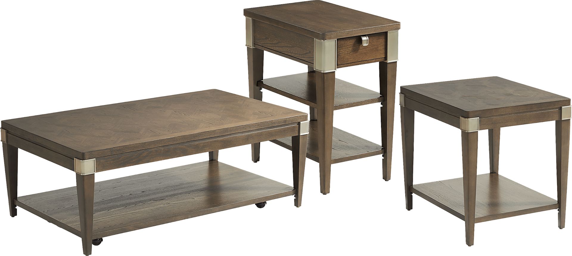 Accendry Brown 3 Pc Table Set - Image 1
