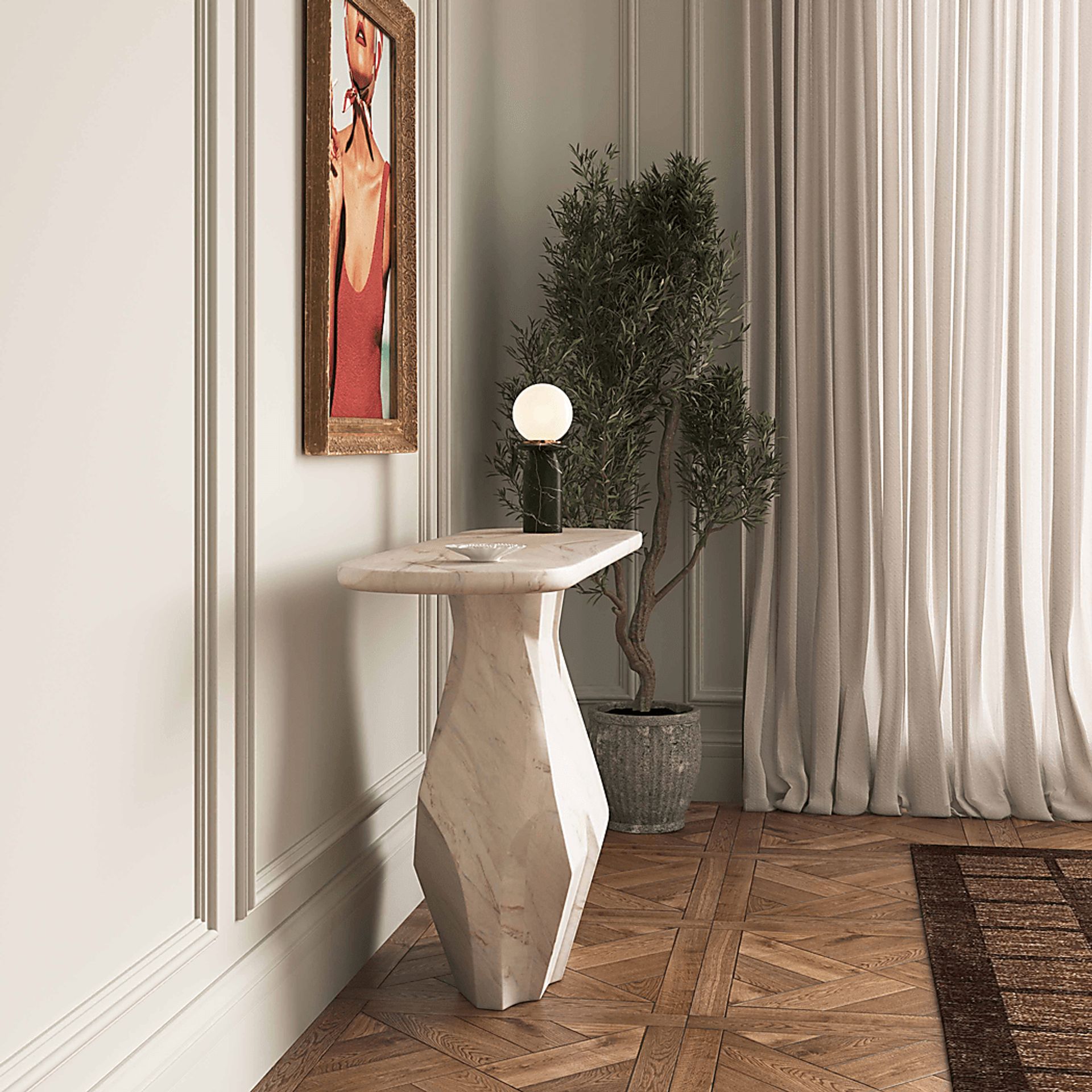 Accentgate White Console Table - Image 2