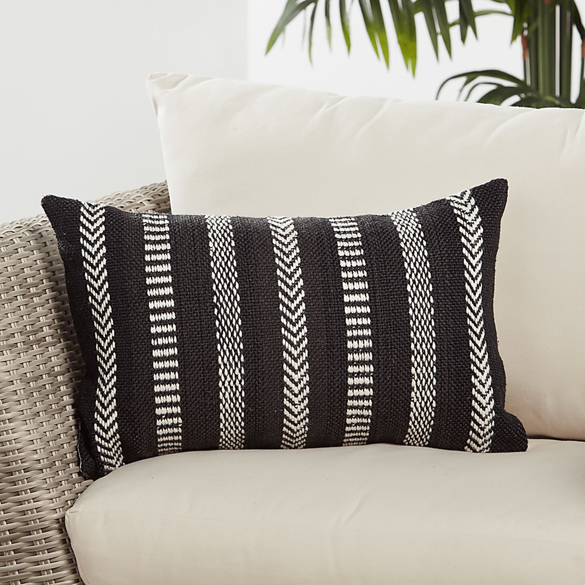Accentwell Black Indoor/Outdoor Lumbar Pillow - Image 2