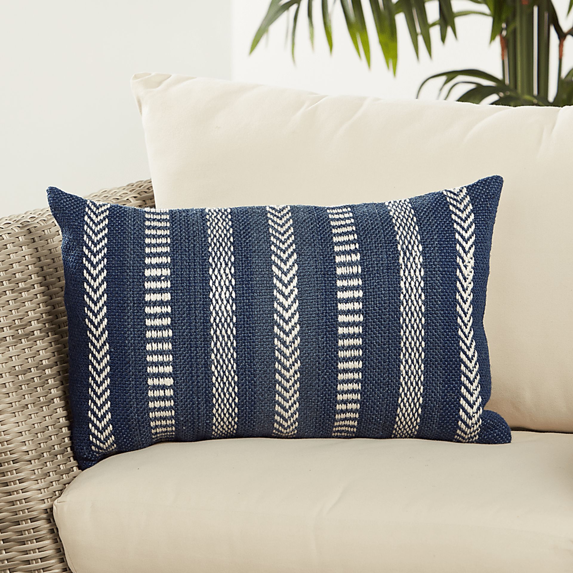 Accentwell Navy Indoor/Outdoor Lumbar Pillow - Image 2