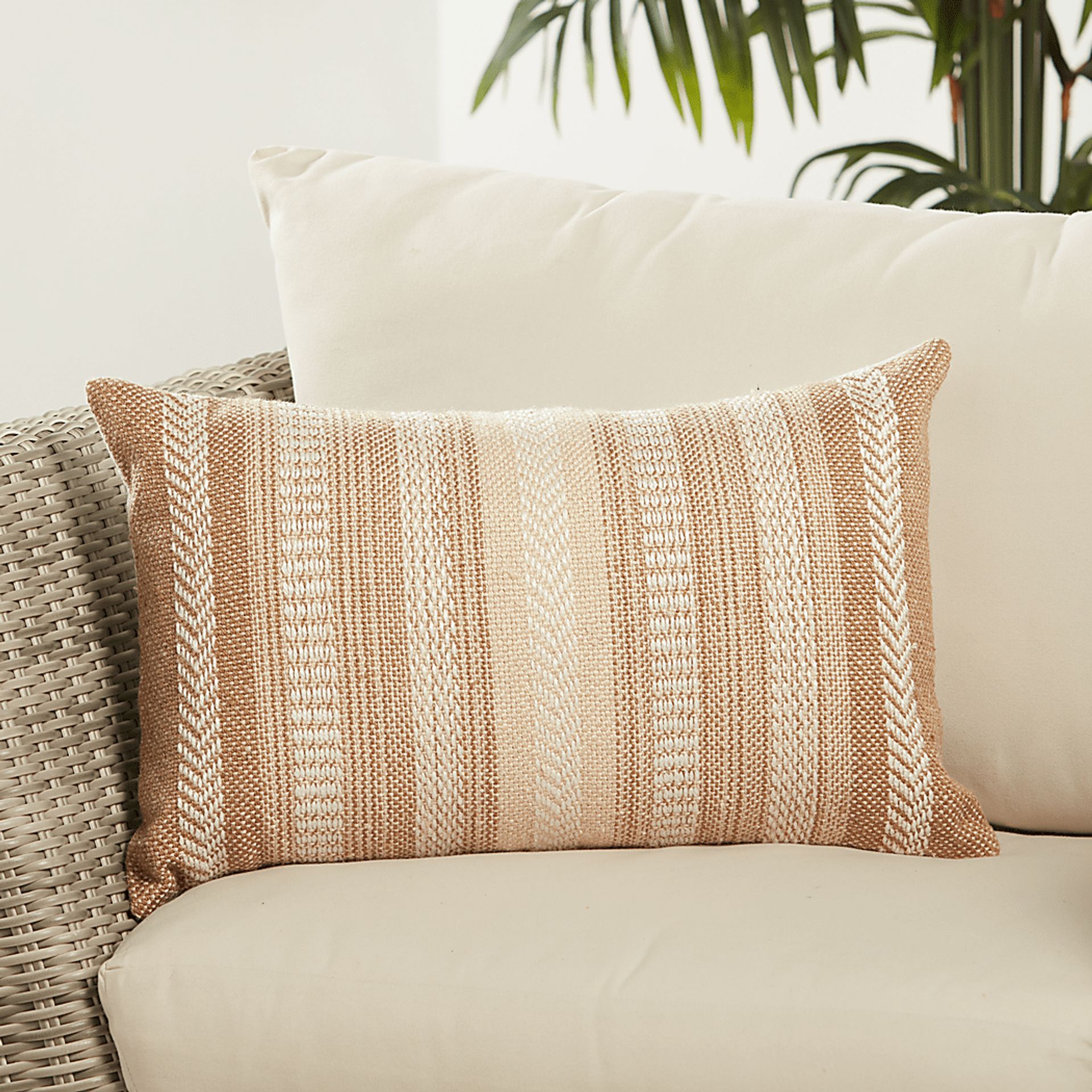 Accentwell Tan Indoor/Outdoor Lumbar Pillow - Image 2