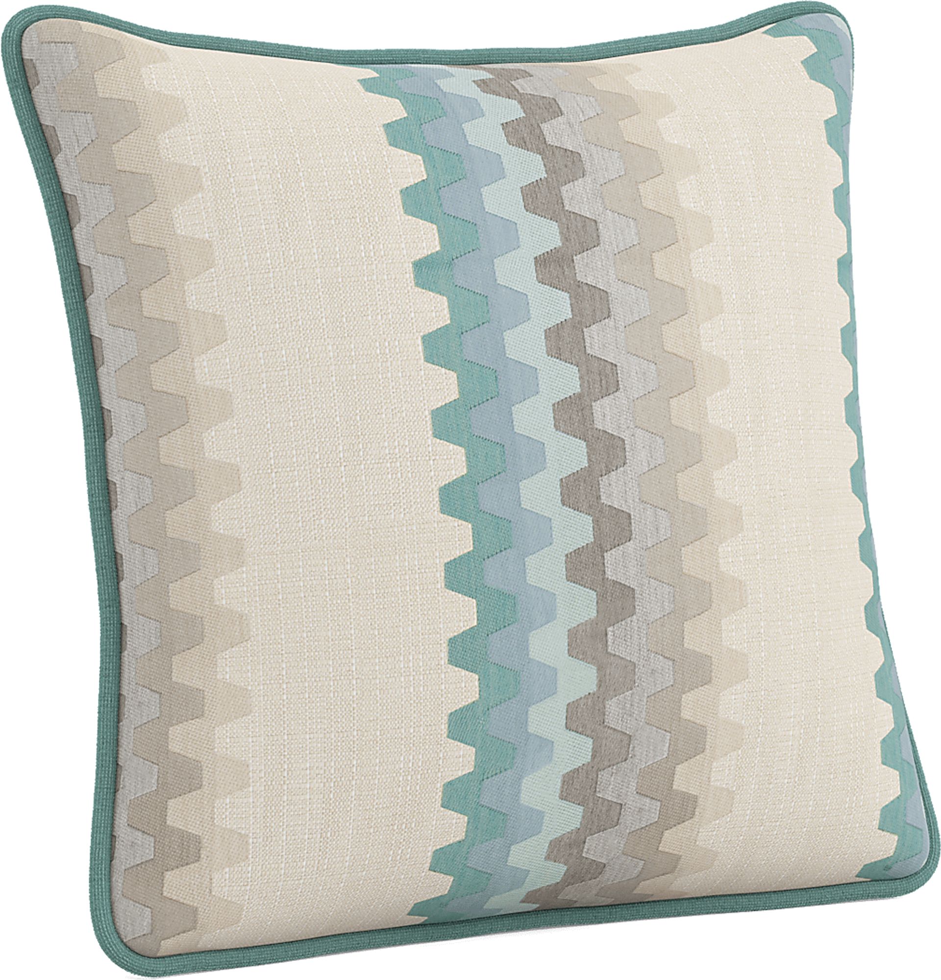 Accordian Geo Turquoise Indoor/Outdoor Accent Pillow, Set of Two - Image 3
