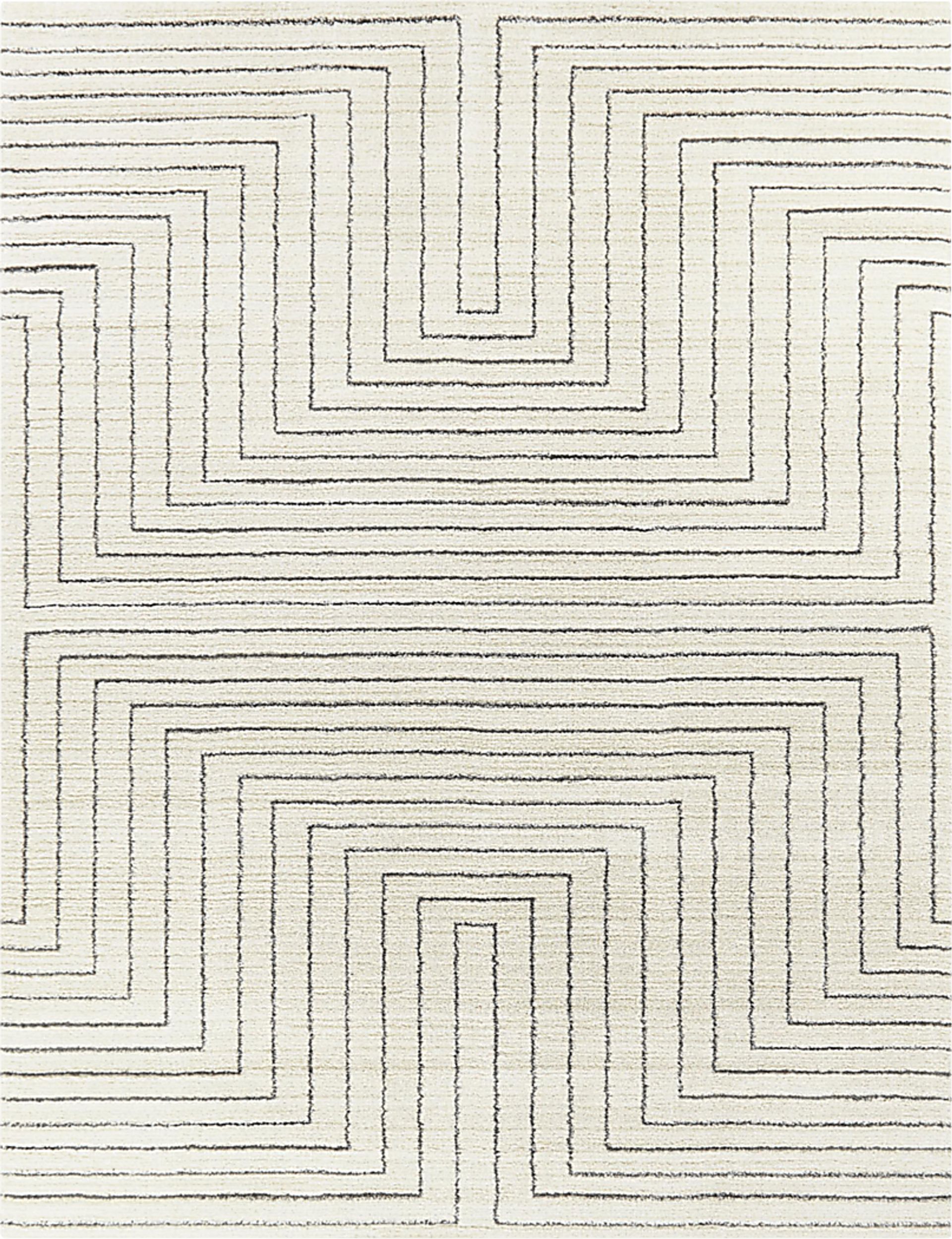 Acee White 5'3 x 7' Area Rug - Image 1