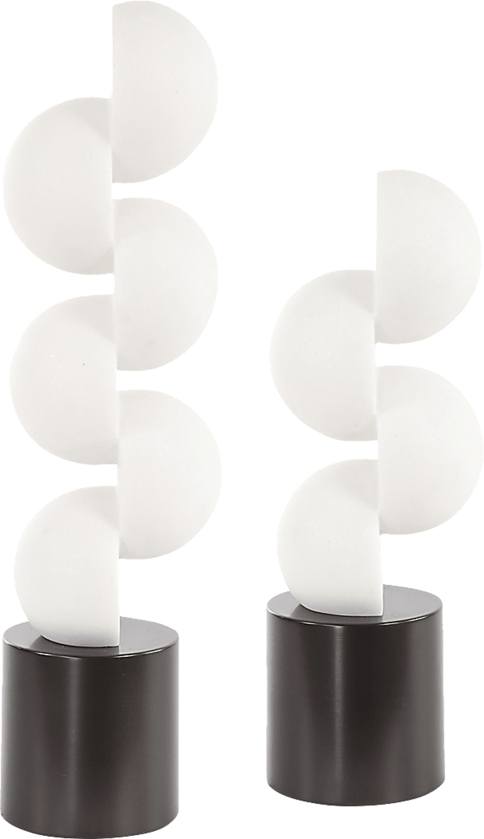 Acesea White Sculpture, Set of 2 - Image 3