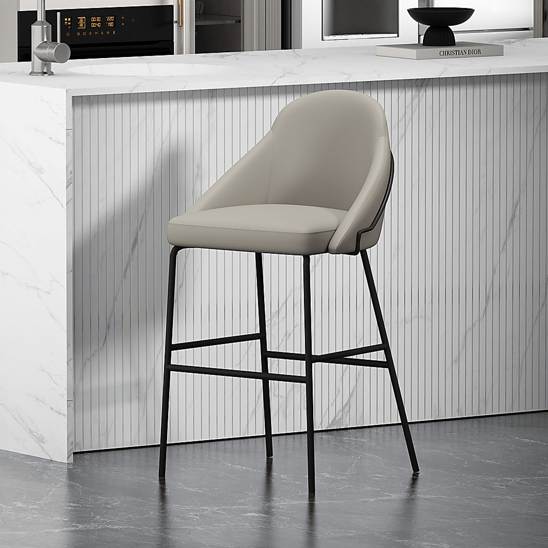 Acewalk I Gray Barstool - Image 2