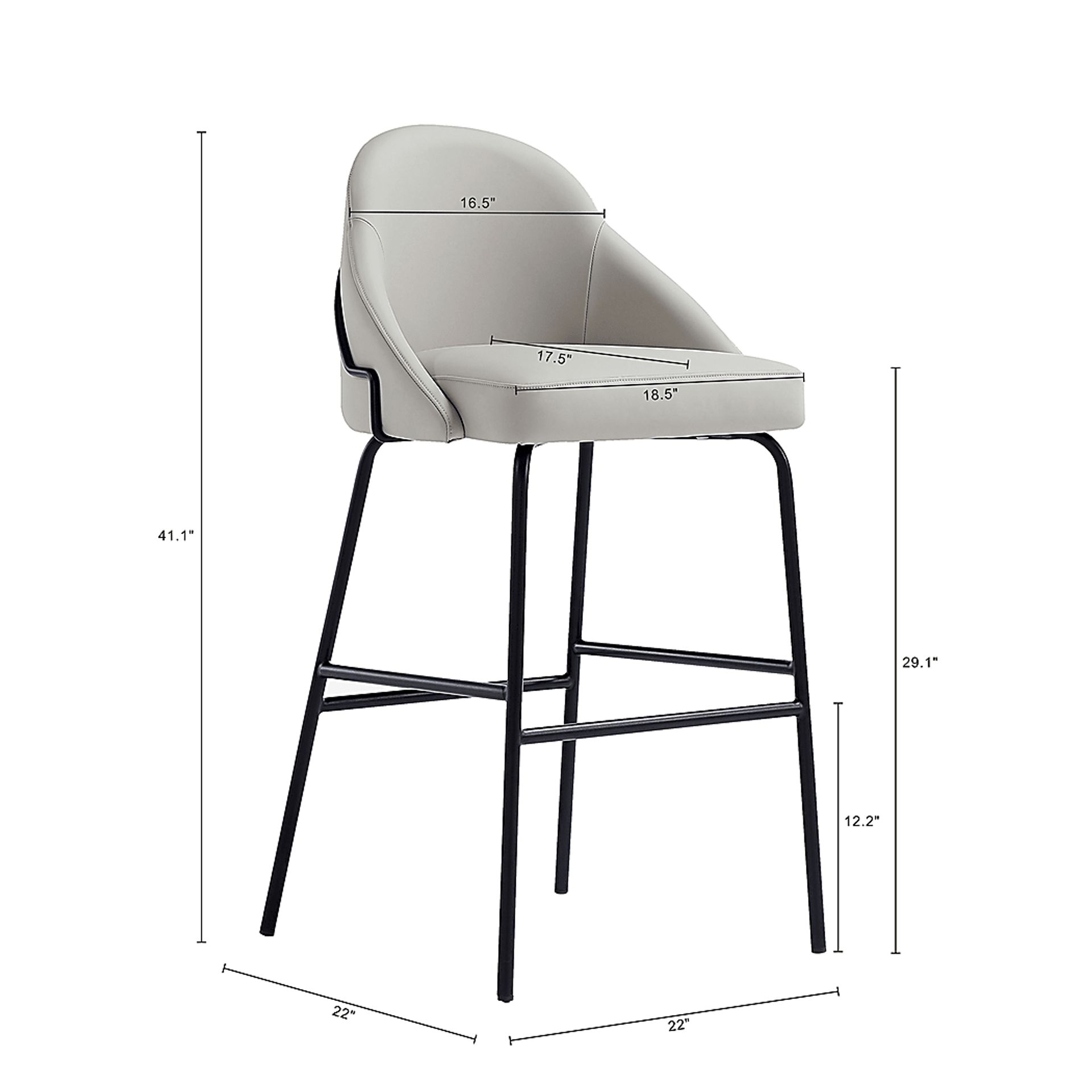 Acewalk I Gray Barstool - Image 9