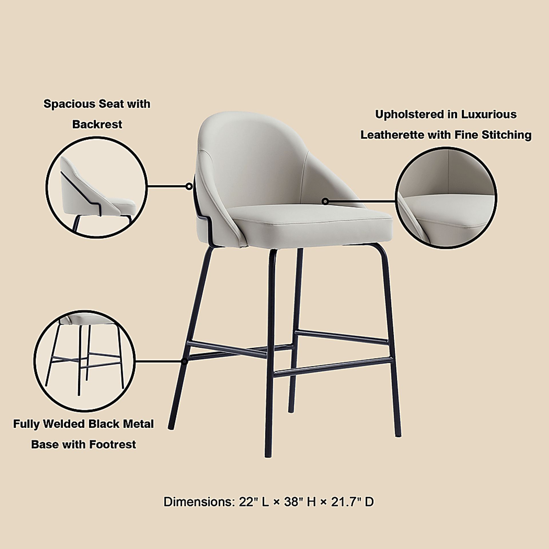 Acewalk I Gray Counter Height Stool - Image 7