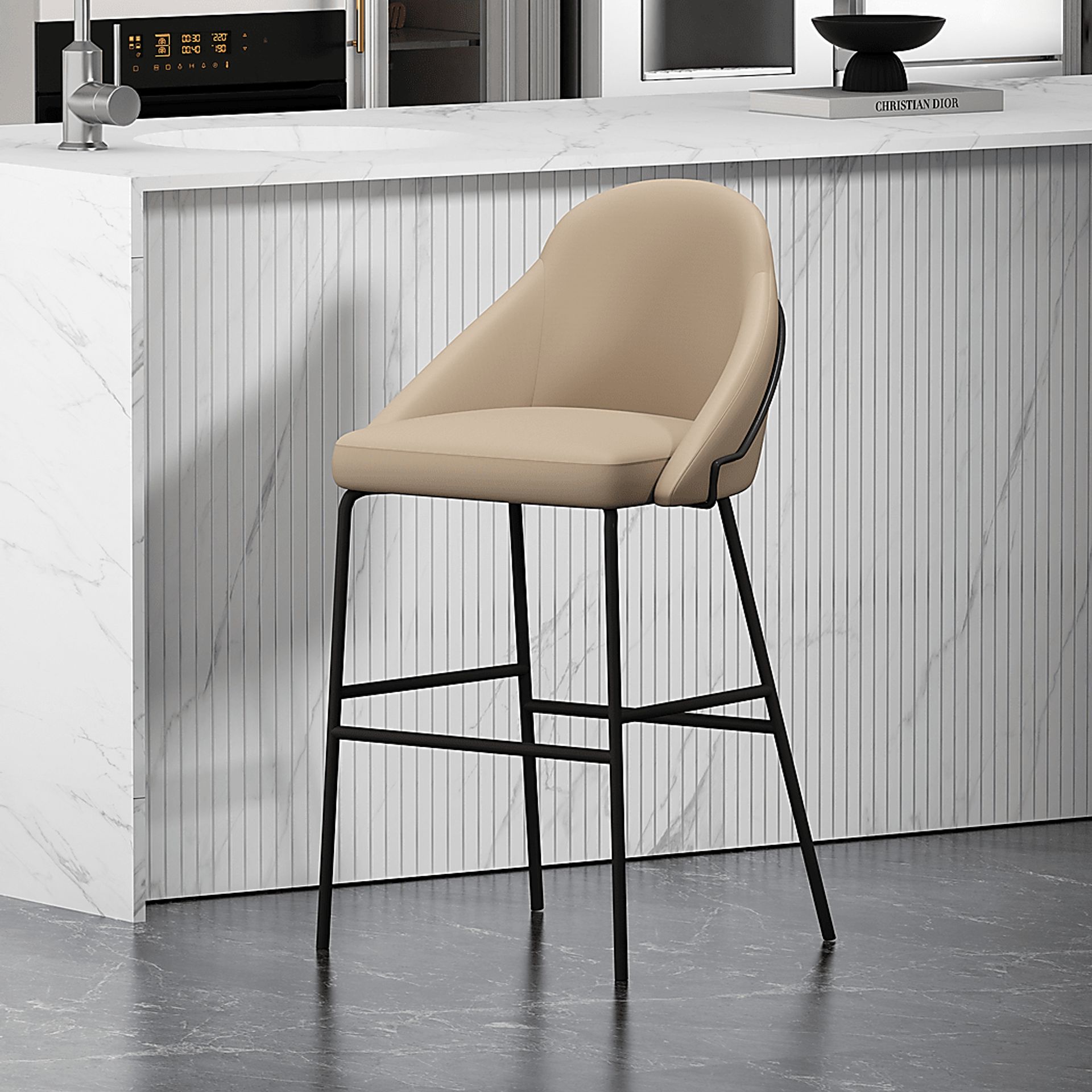Acewalk I Tan Barstool - Image 2