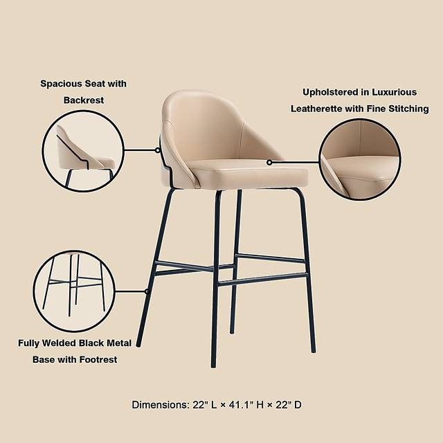 Acewalk I Tan Barstool - Thumbnail - Image 6