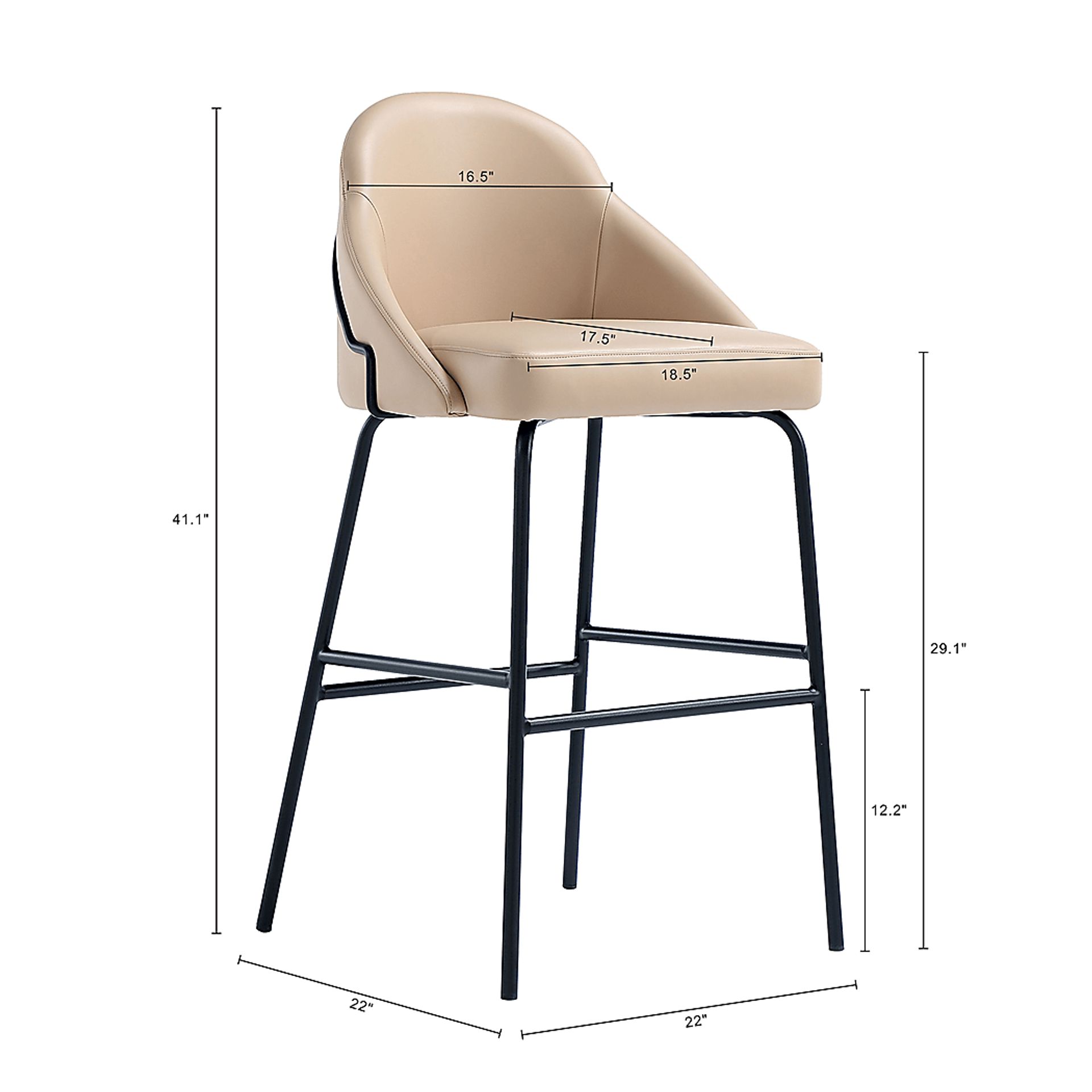 Acewalk I Tan Barstool - Image 9