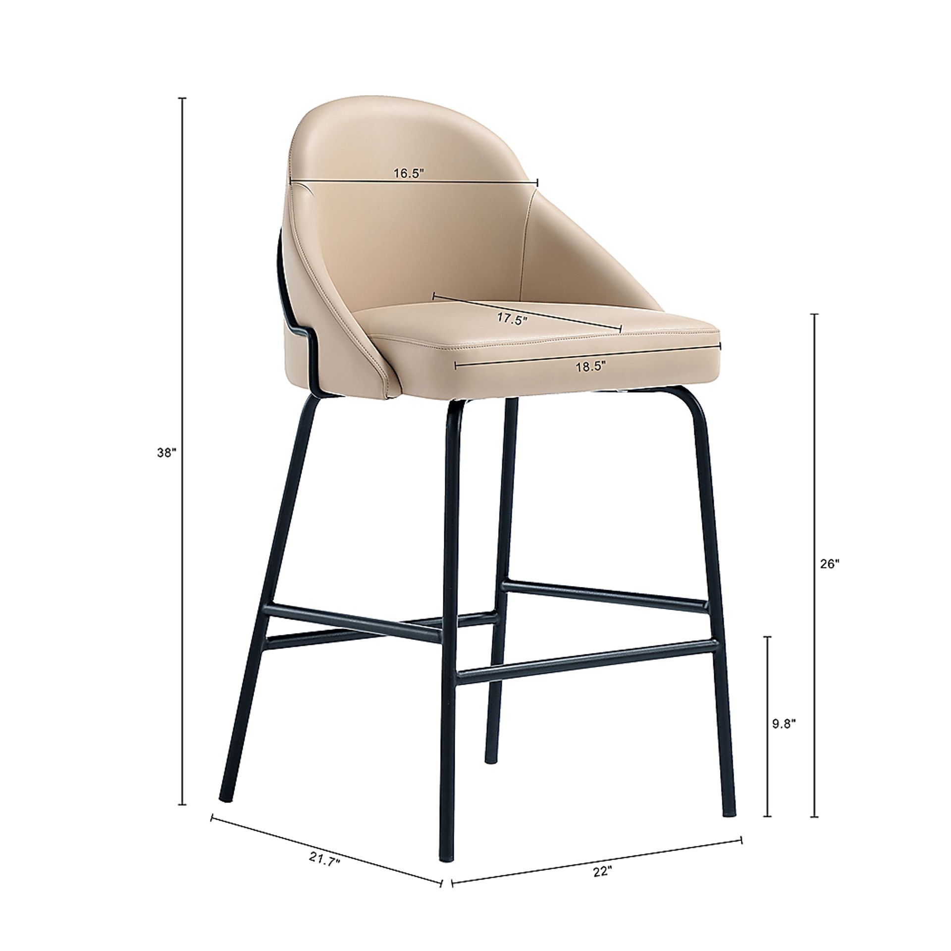 Acewalk I Tan Counter Height Stool - Image 9
