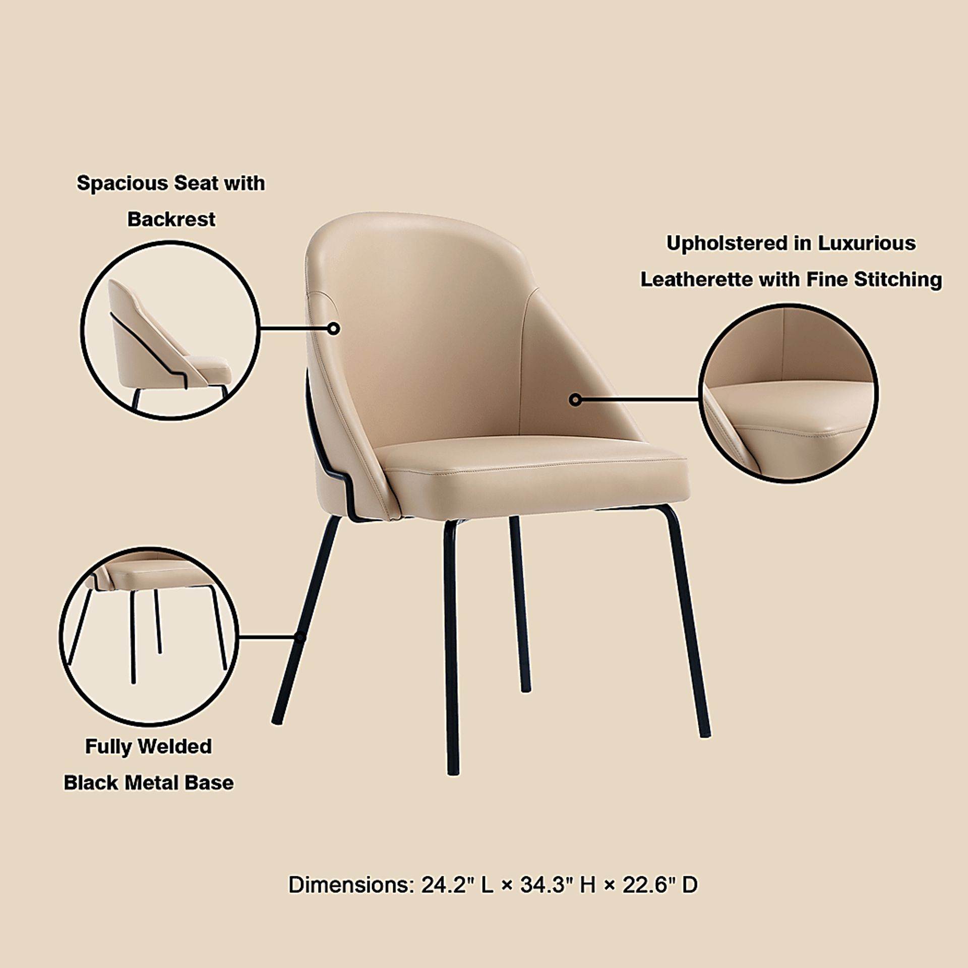 Acewalk I Tan Dining Chair - Image 4