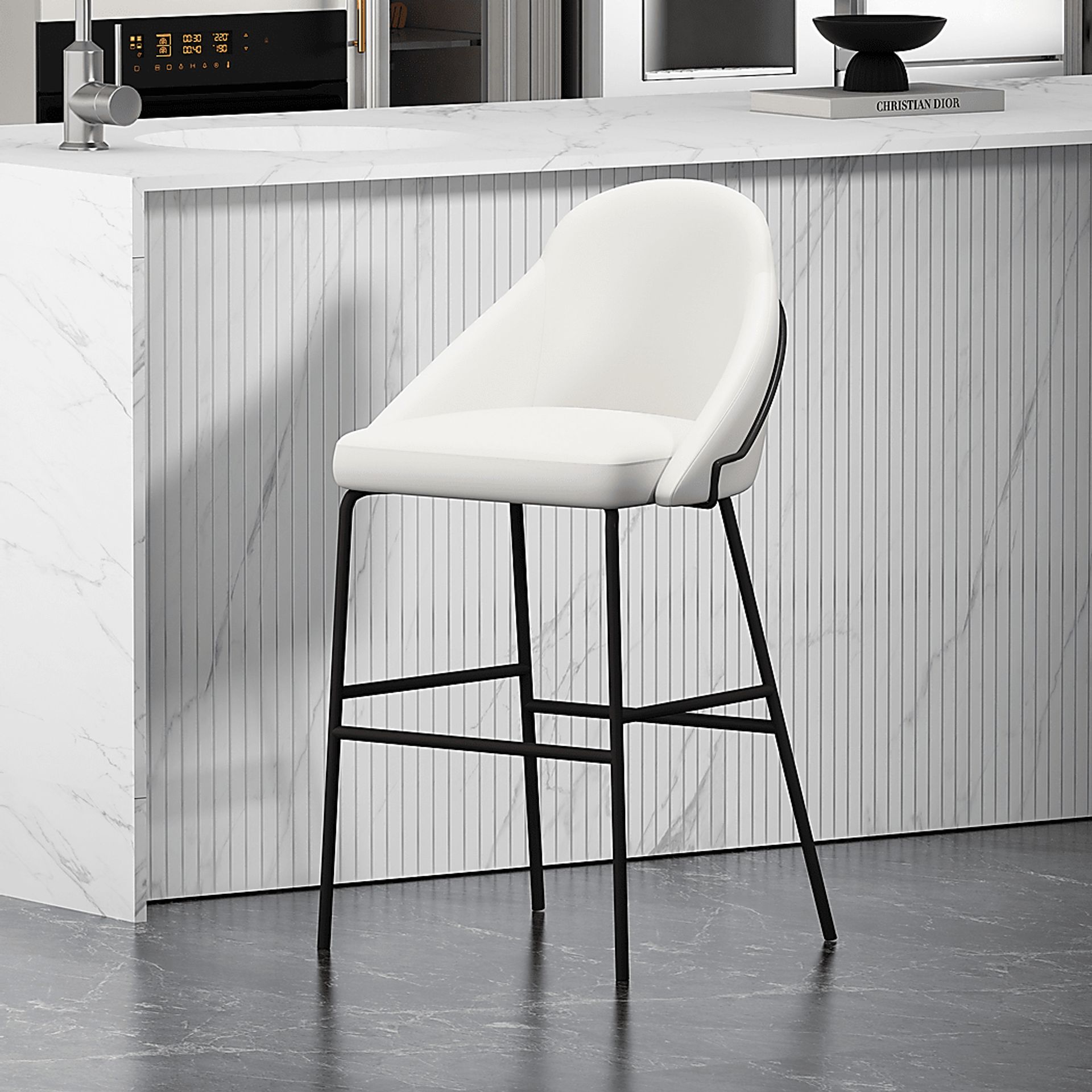 Acewalk I White Barstool - Image 2