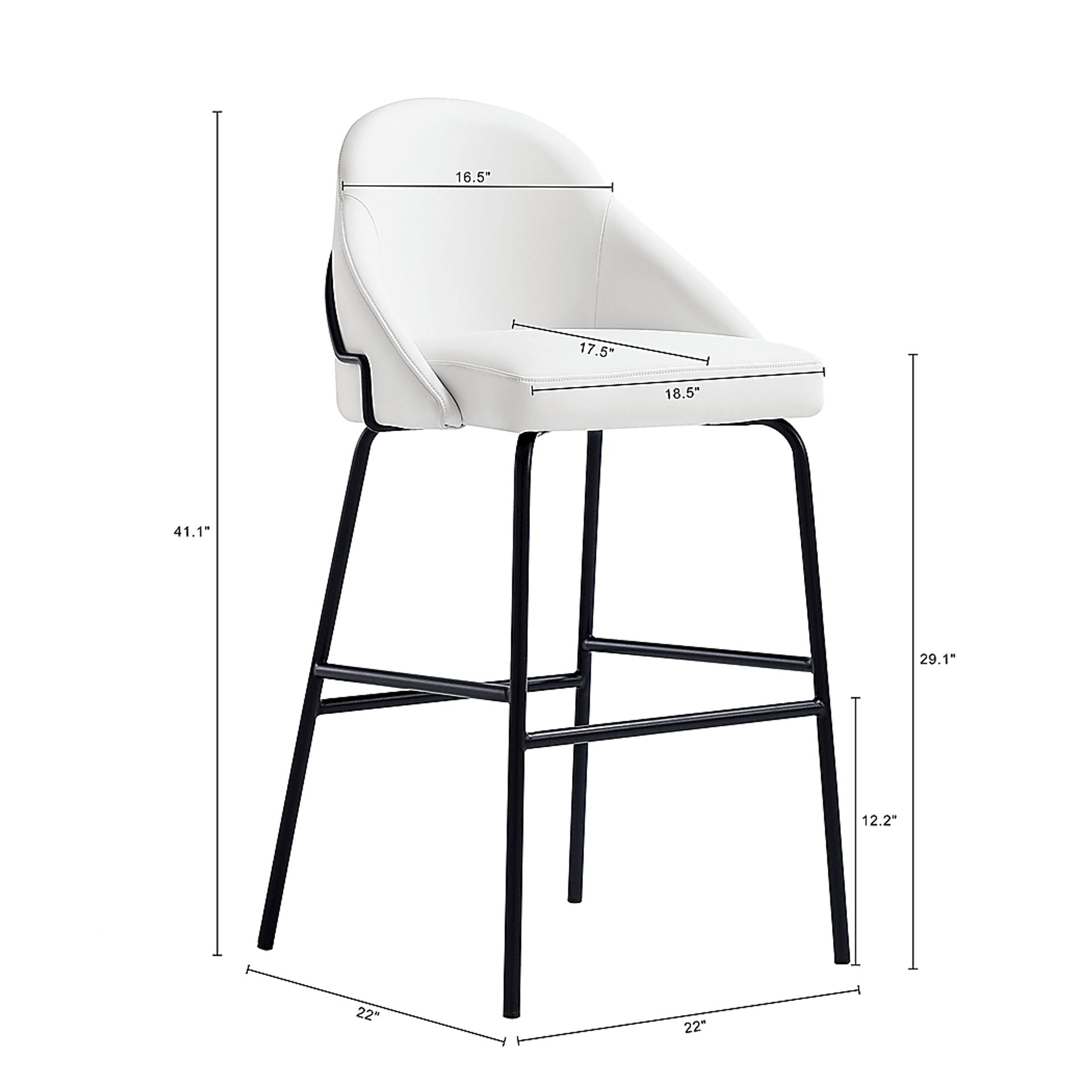 Acewalk I White Barstool - Image 9