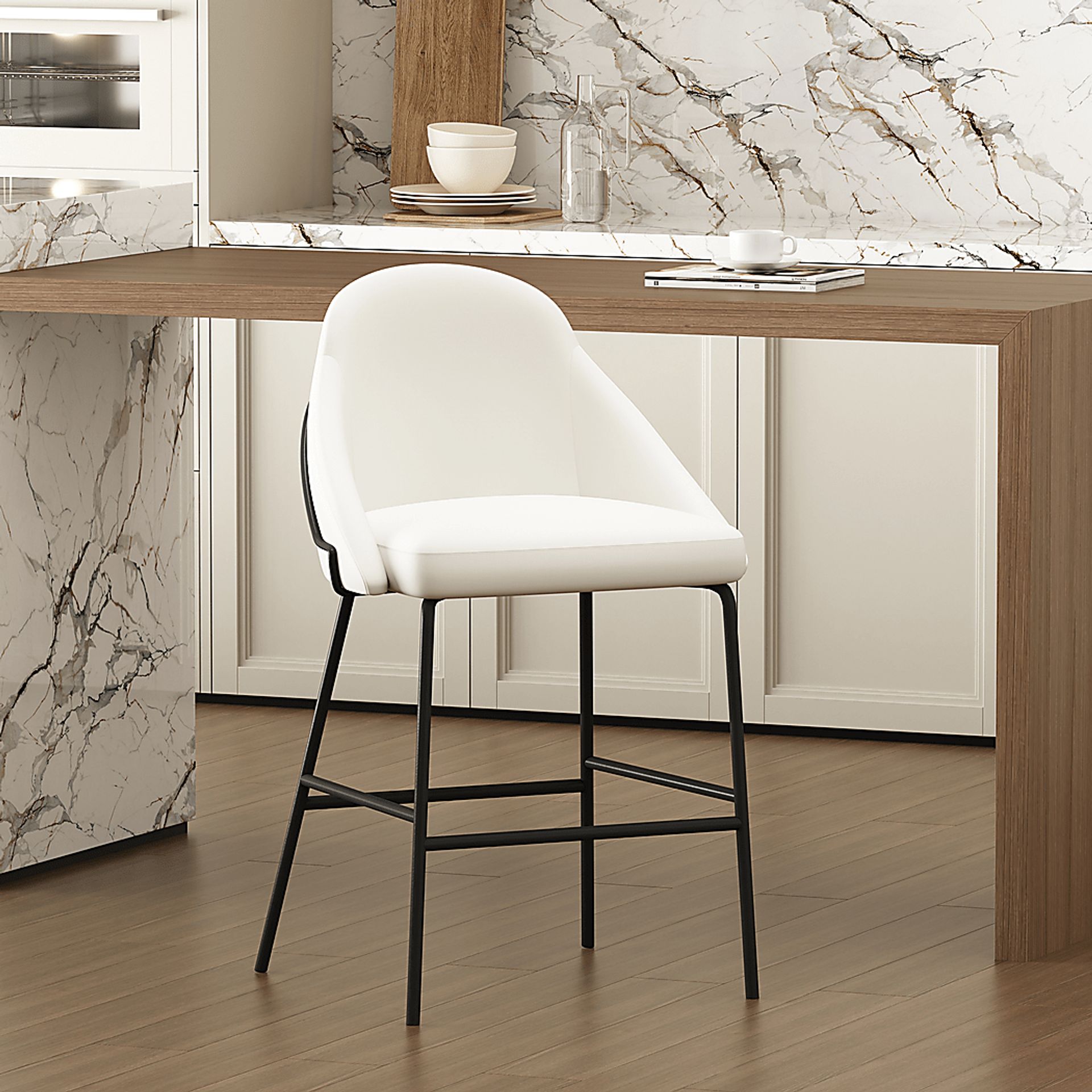 Acewalk I White Counter Height Stool - Image 2