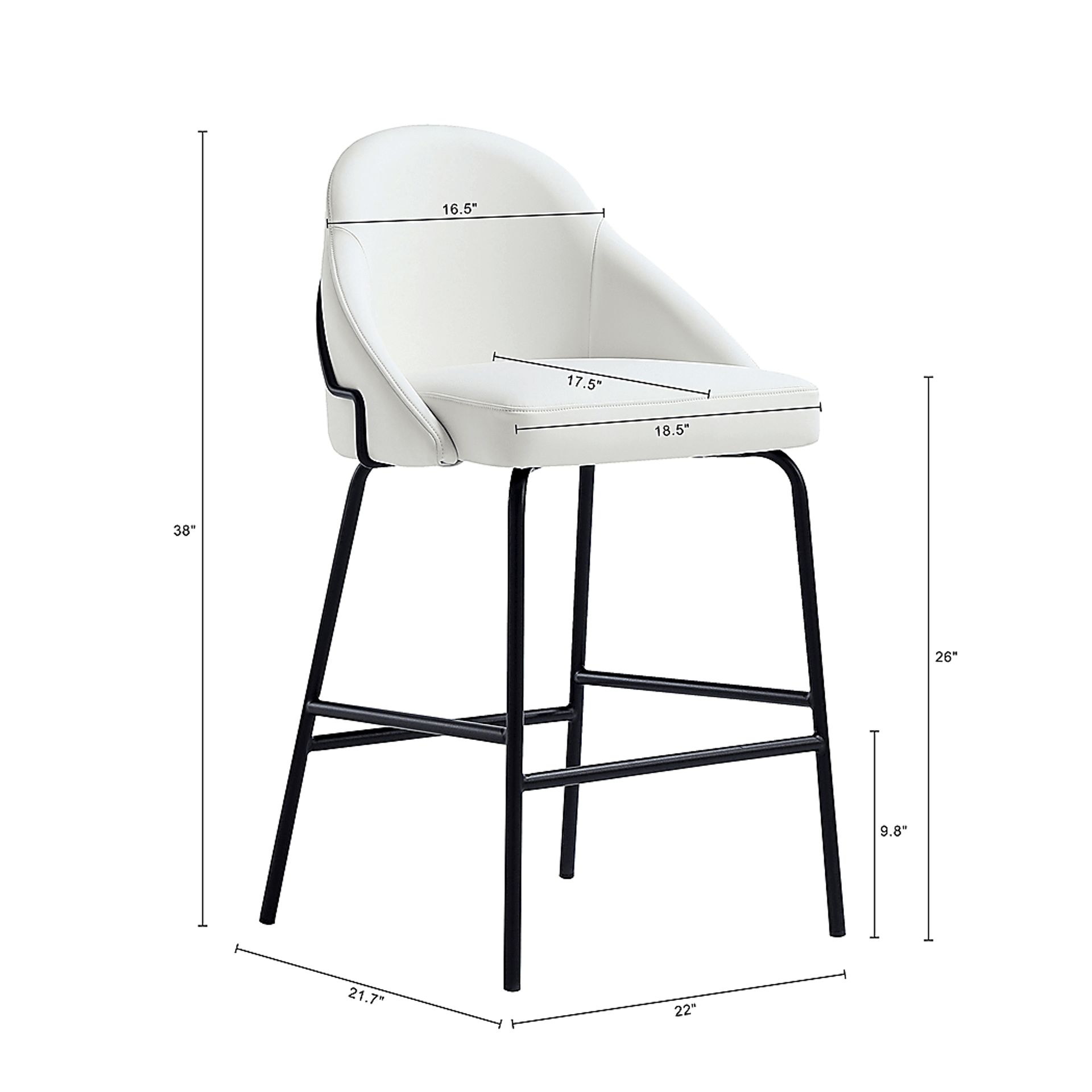 Acewalk I White Counter Height Stool - Image 9
