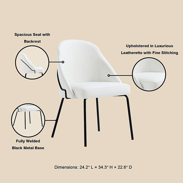 Acewalk I White Dining Chair - Thumbnail - Image 3