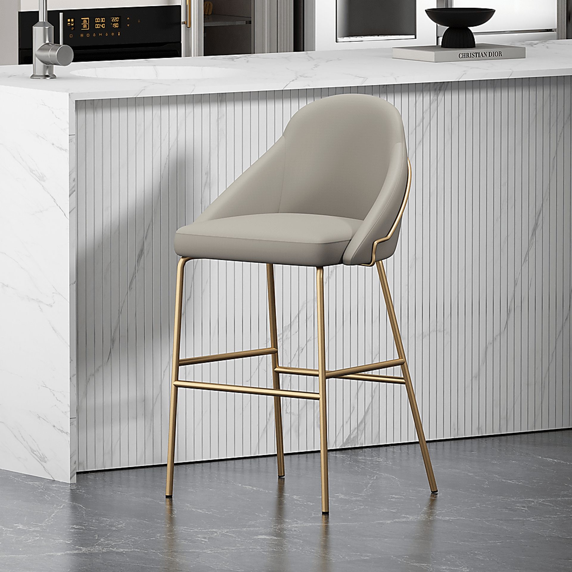 Acewalk II Gray Barstool - Image 2
