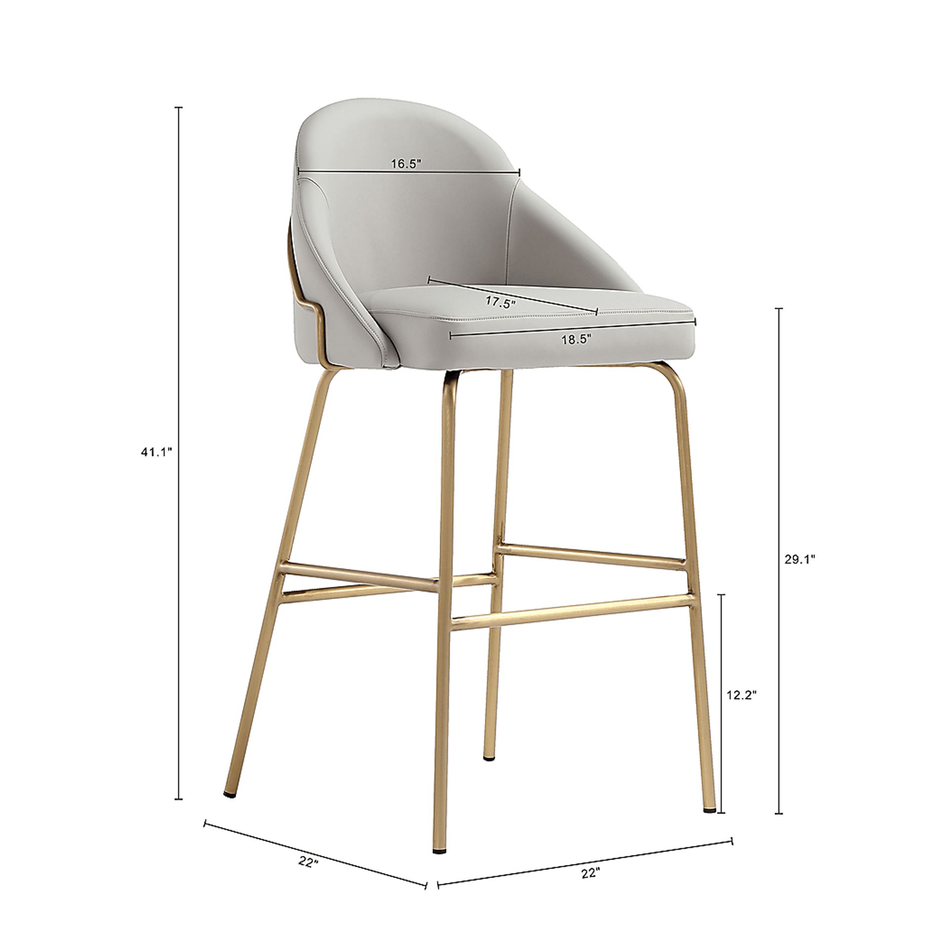 Acewalk II Gray Barstool - Image 8