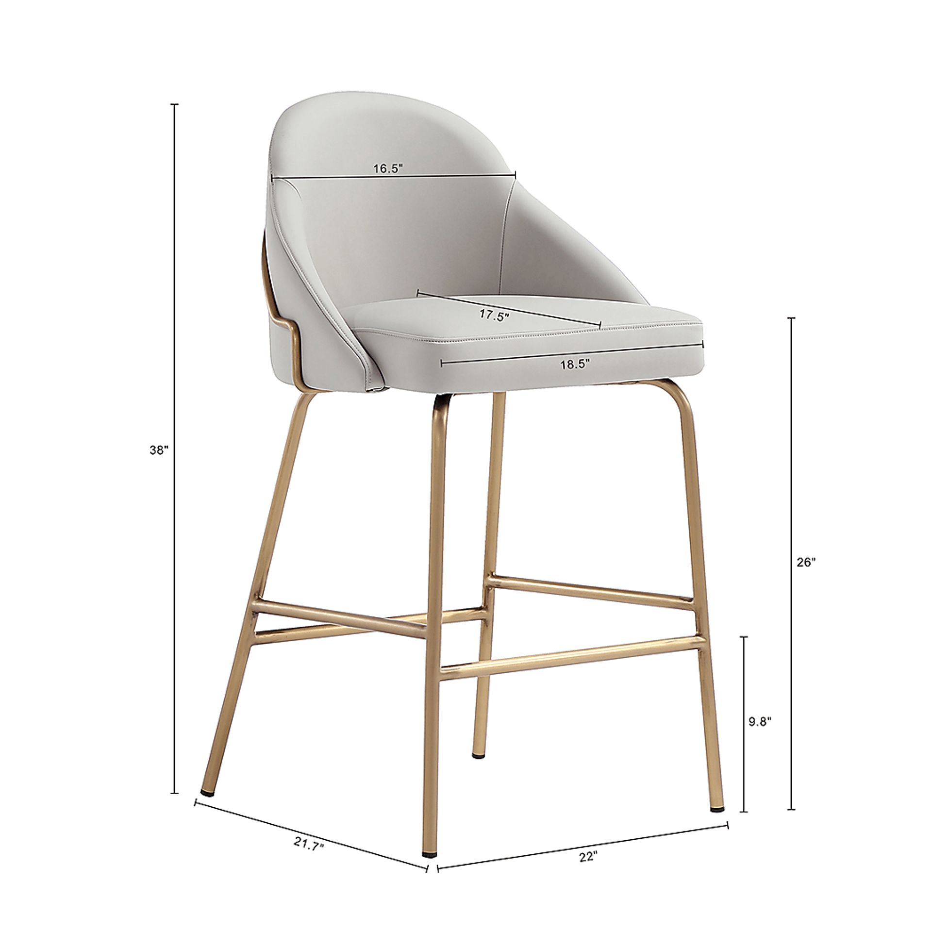 Acewalk II Gray Counter Height Stool - Image 8