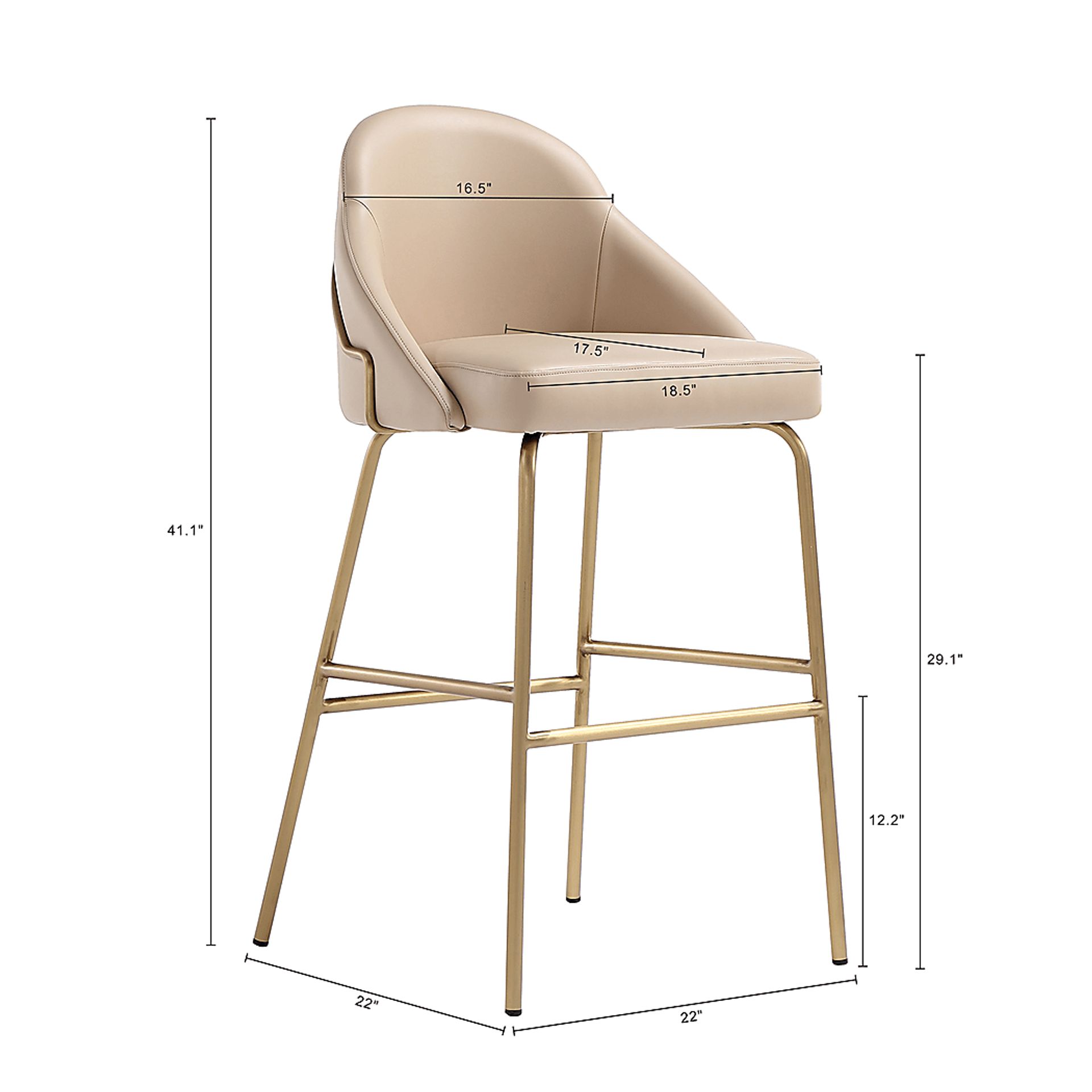 Acewalk II Tan Barstool - Image 8