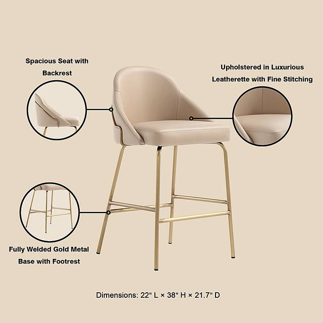 Acewalk II Tan Counter Height Stool - Thumbnail - Image 3