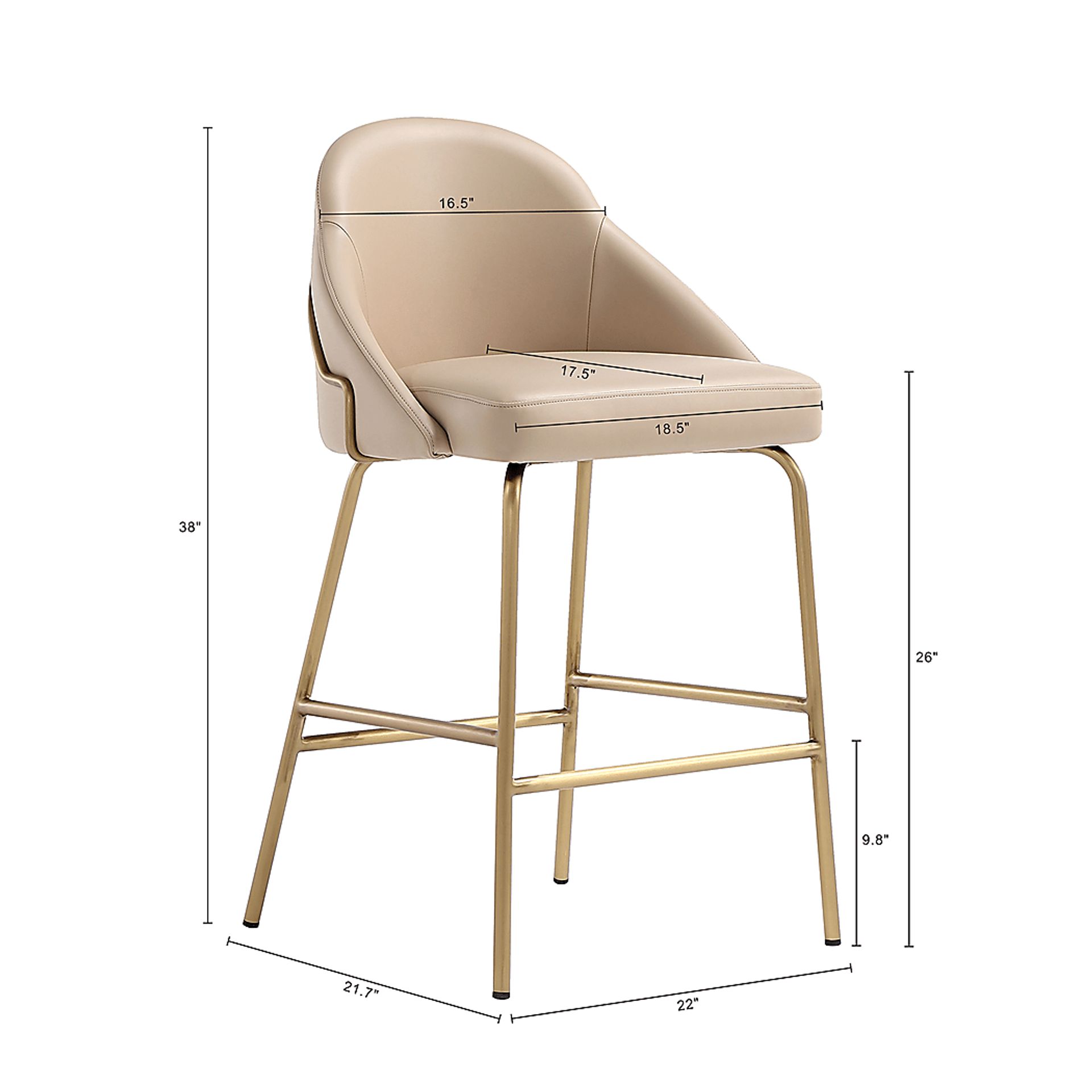 Acewalk II Tan Counter Height Stool - Image 8