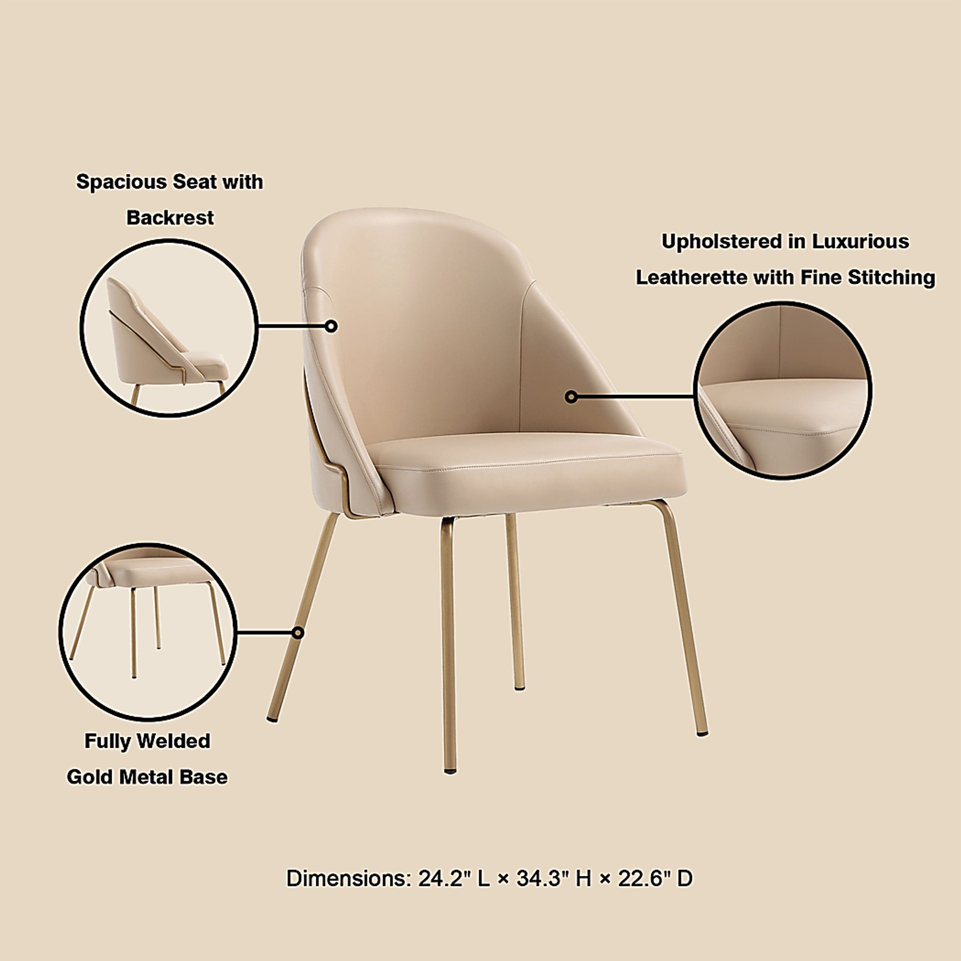 Acewalk II Tan Dining Chair - Image 3