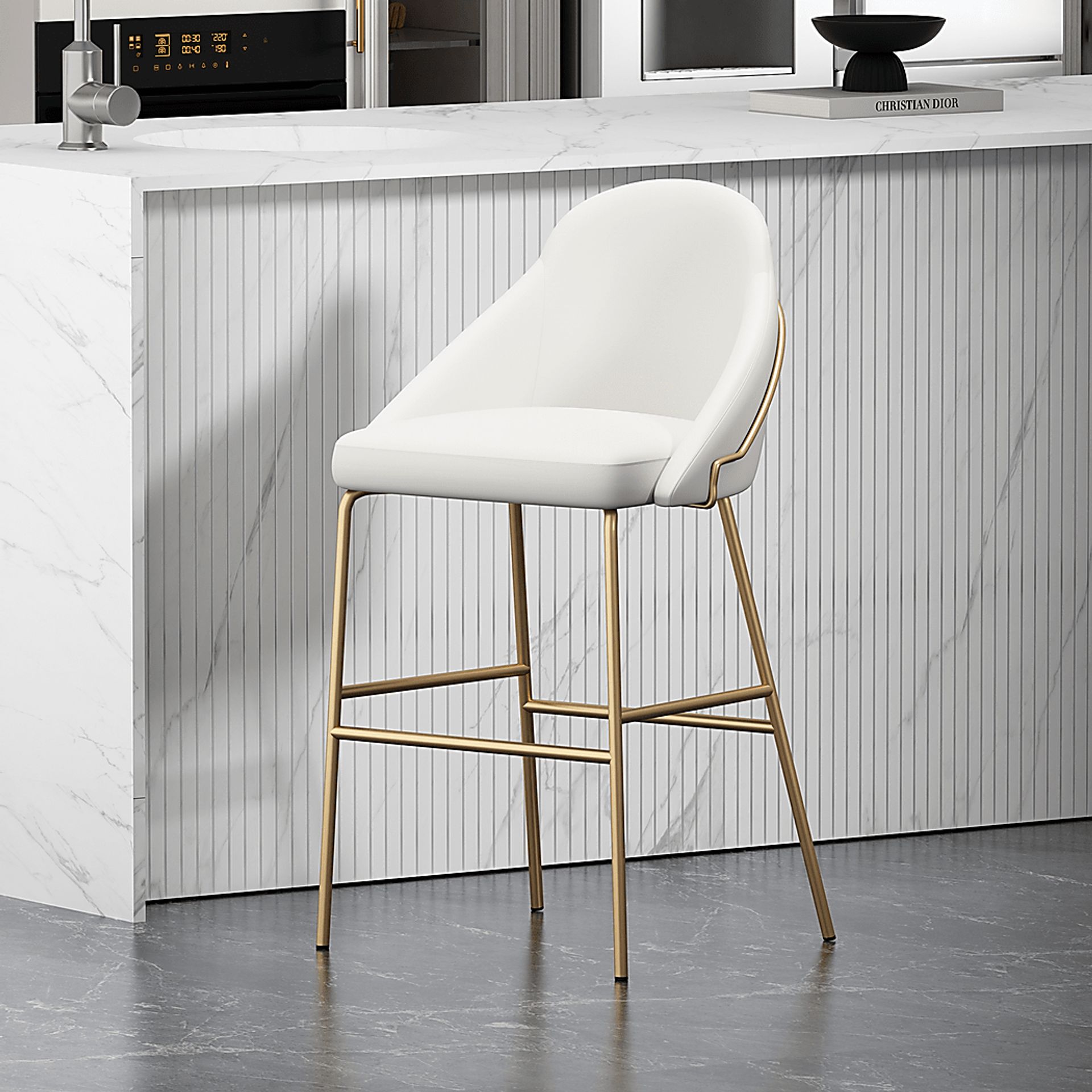 Acewalk II White Barstool - Image 2