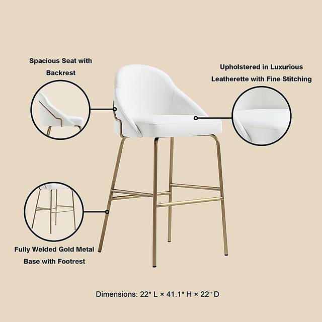 Acewalk II White Barstool - Thumbnail - Image 7
