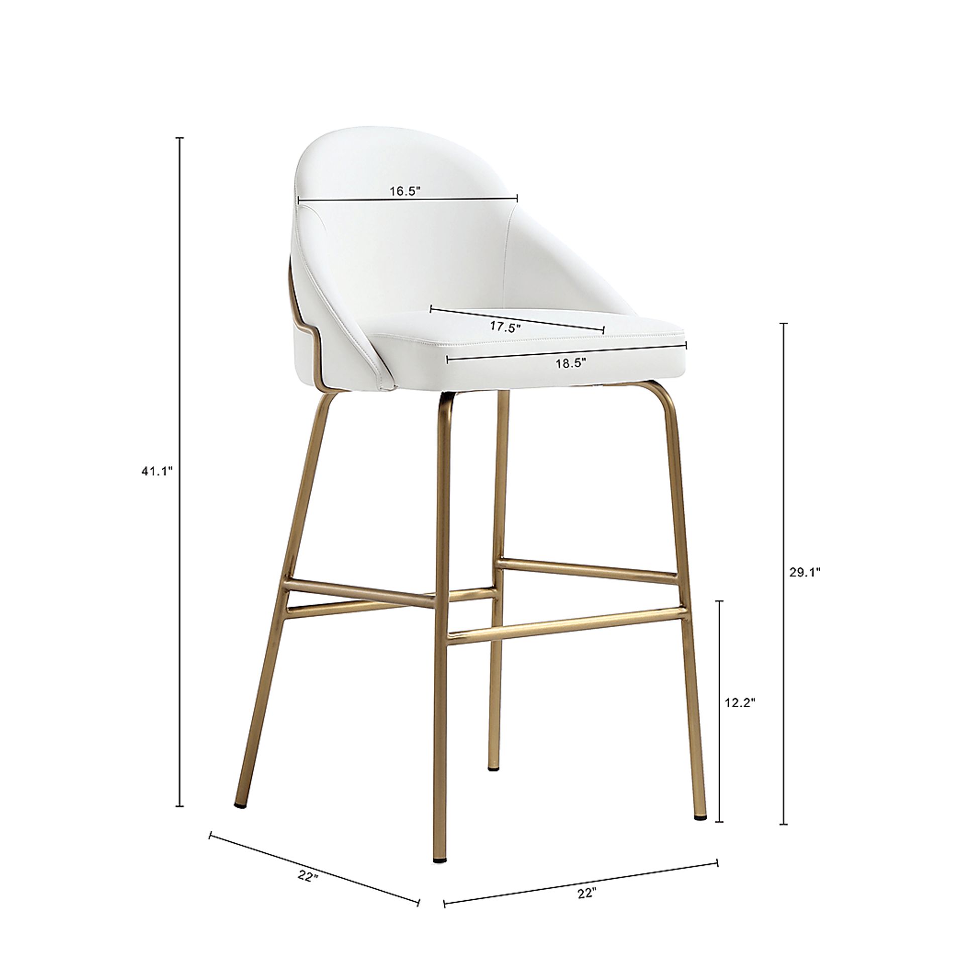 Acewalk II White Barstool - Image 9