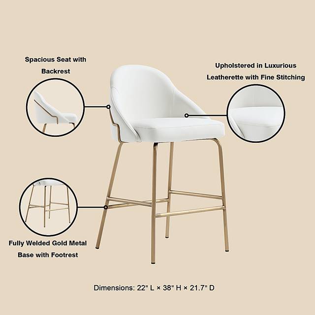 Acewalk II White Counter Height Stool - Thumbnail - Image 3