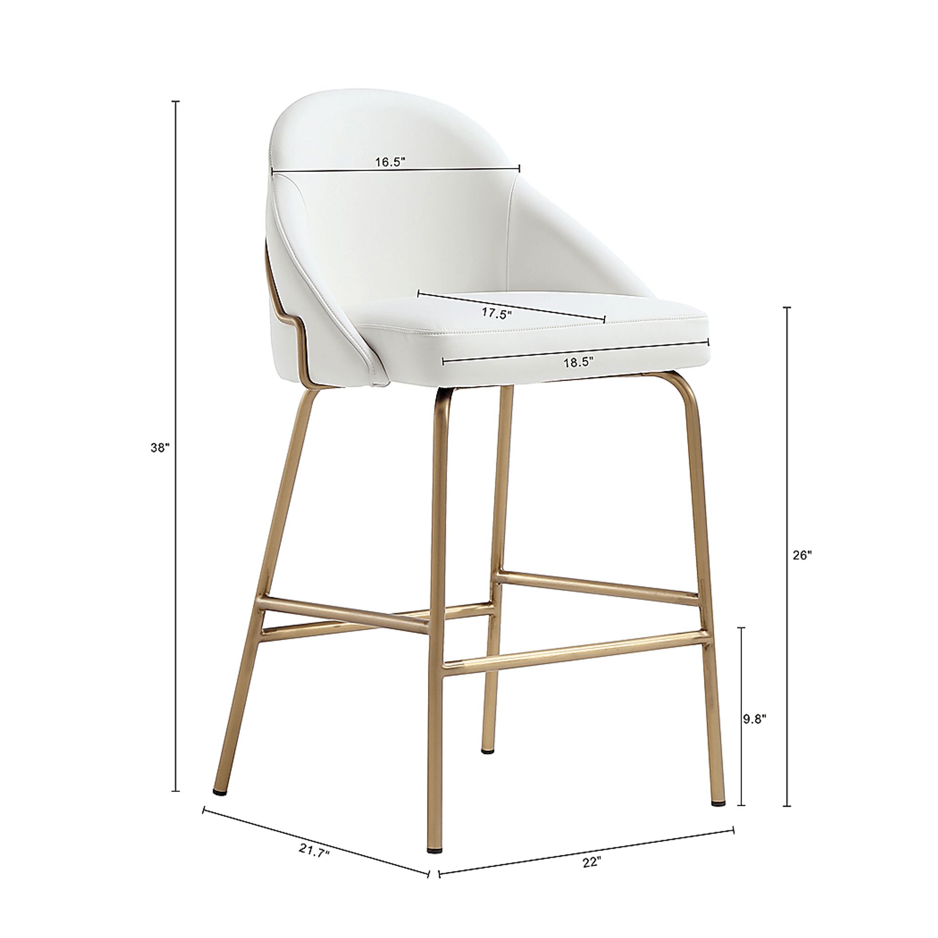Acewalk II White Counter Height Stool - Image 9