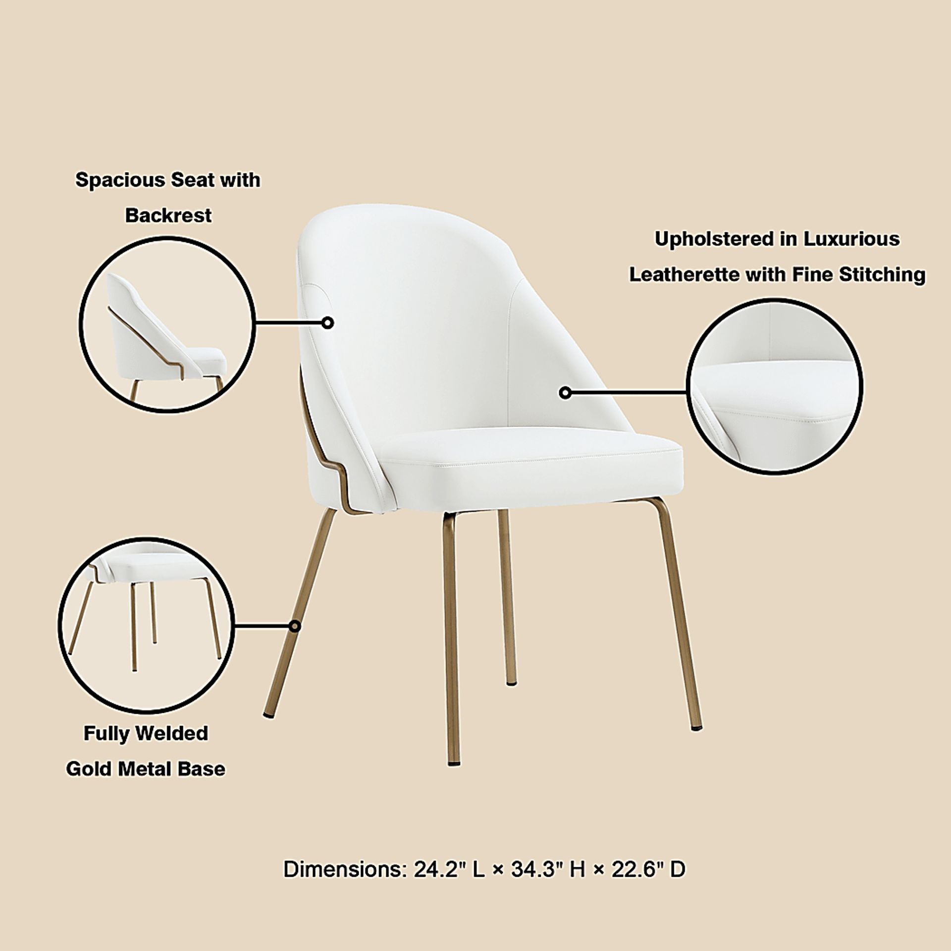 Acewalk II White Dining Chair - Image 7