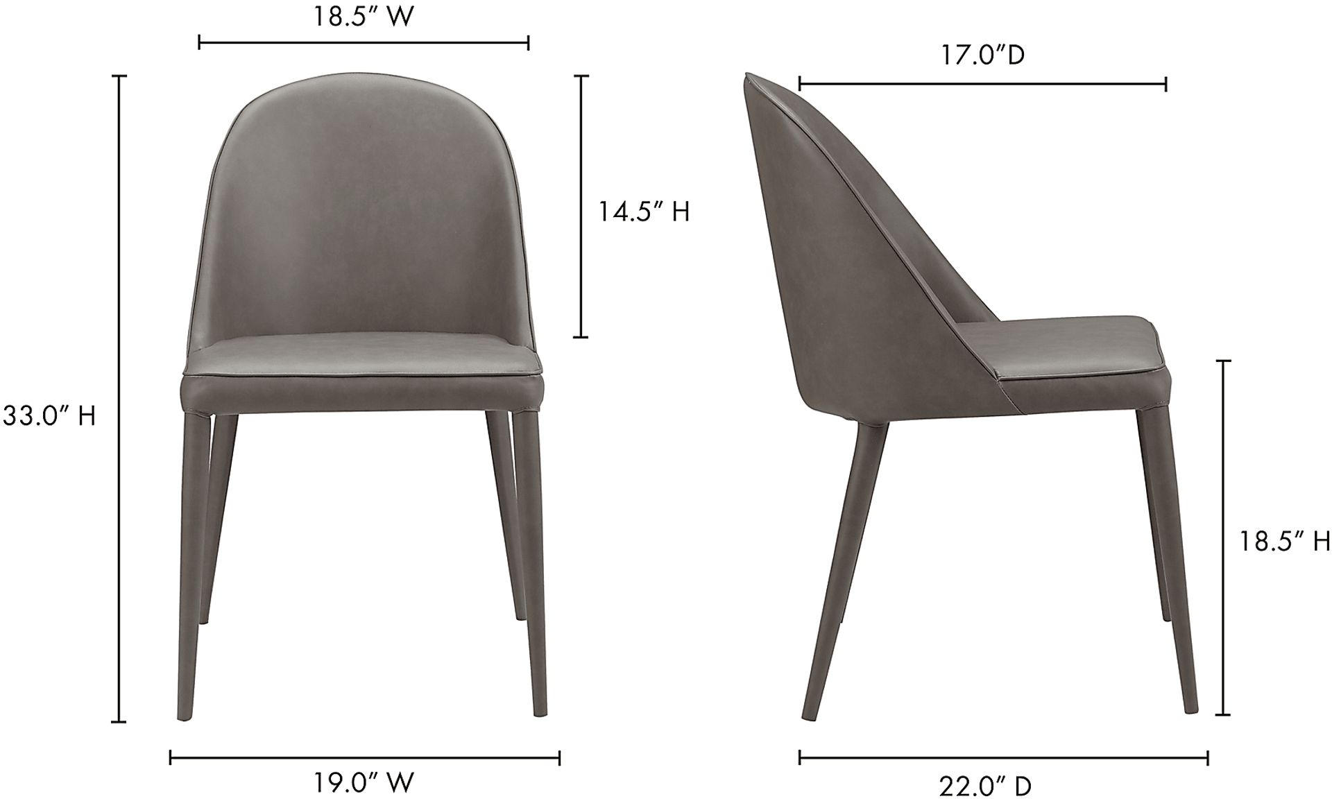 Acfold II Gray Side Chair, Set of 2 - Image 7